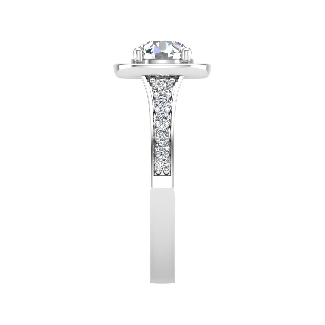Amira Bezel Halo Engagement Ring