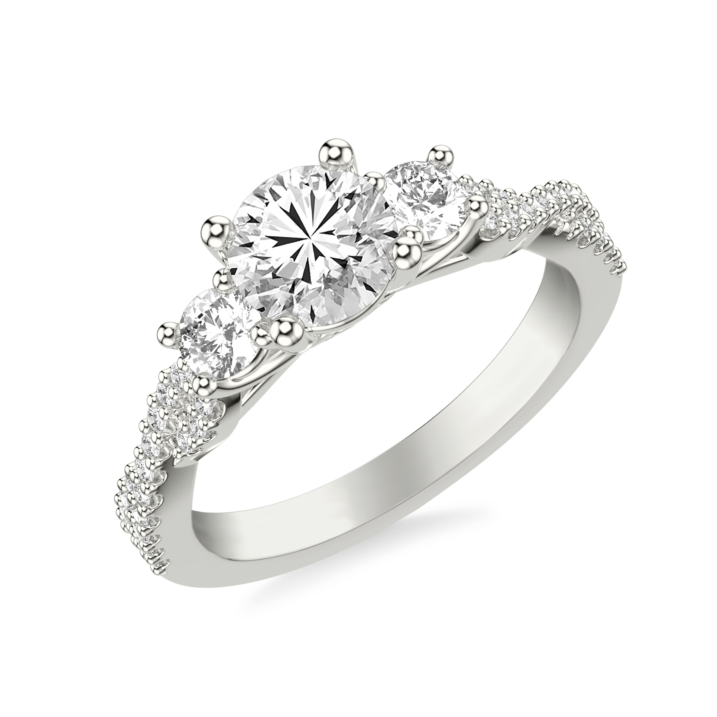 Presley 3-Stone Pave Engagement Ring