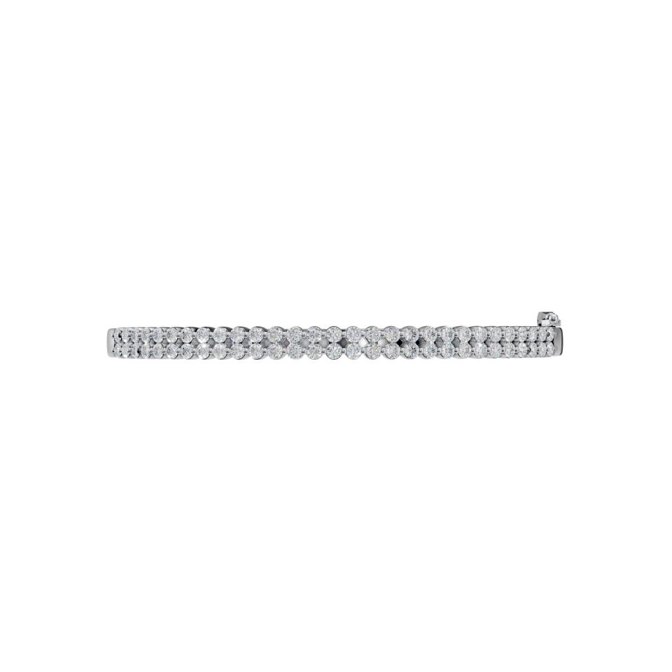 Double Row Diamond Bangle Bracelet