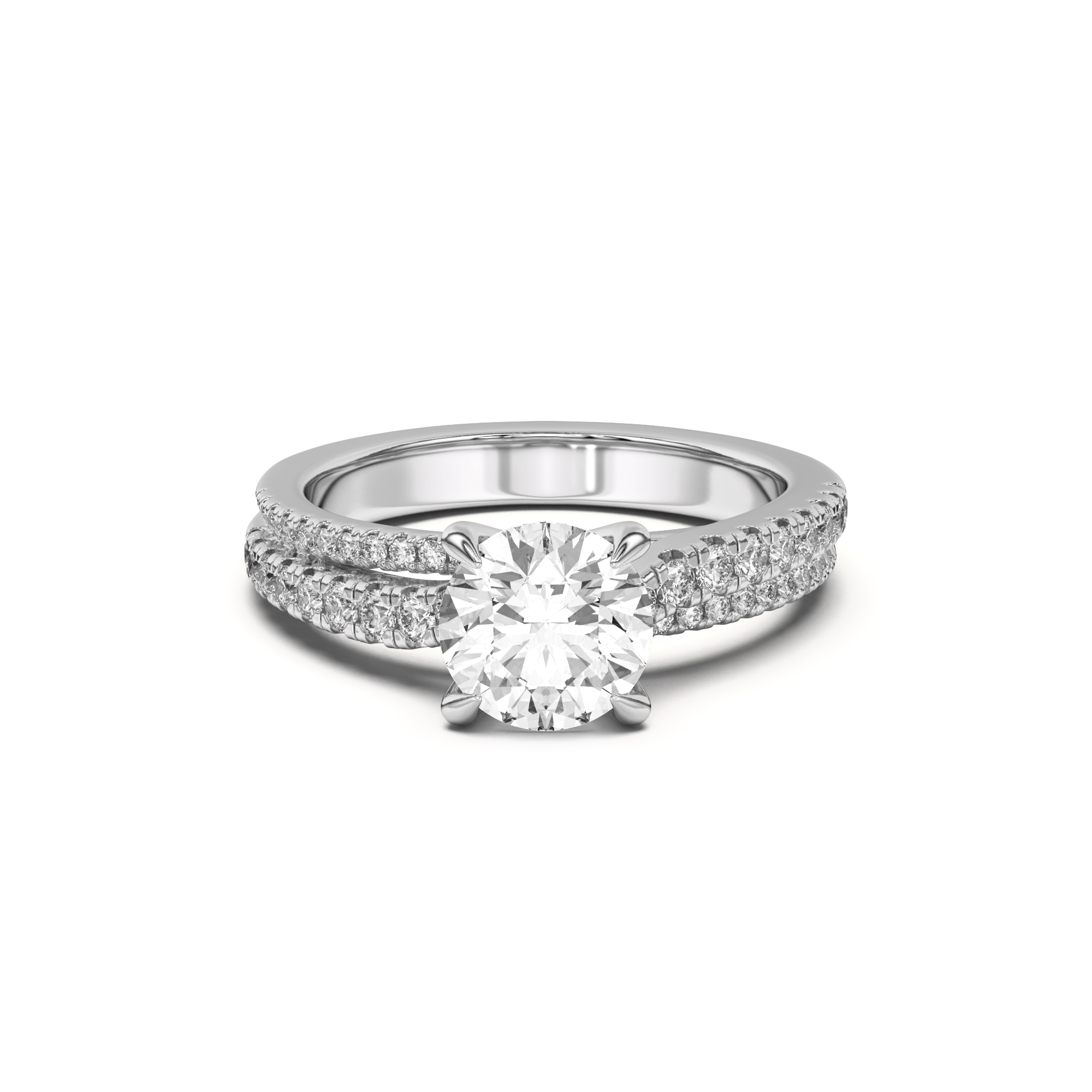 Duplo Double Row Pave Engagement Ring
