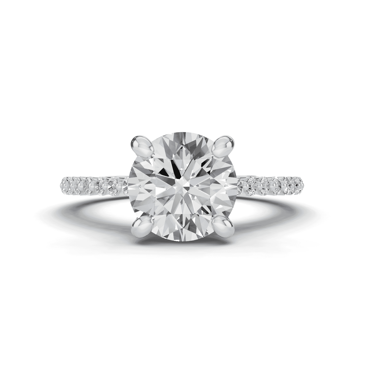 Tradition Hidden Halo Pave Shared Prong Cathedral Engagement Ring (.35ct. tw.)