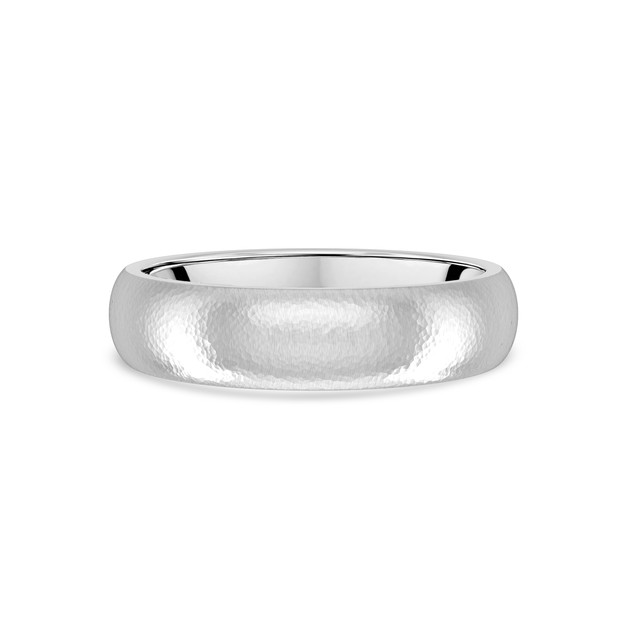 Hammered Satin Dome Comfort Fit Band (5mm)