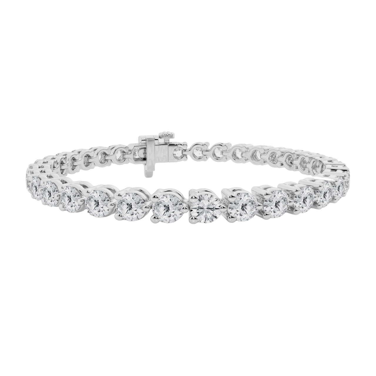 Three-Prong Diamond Tennis Bracelet