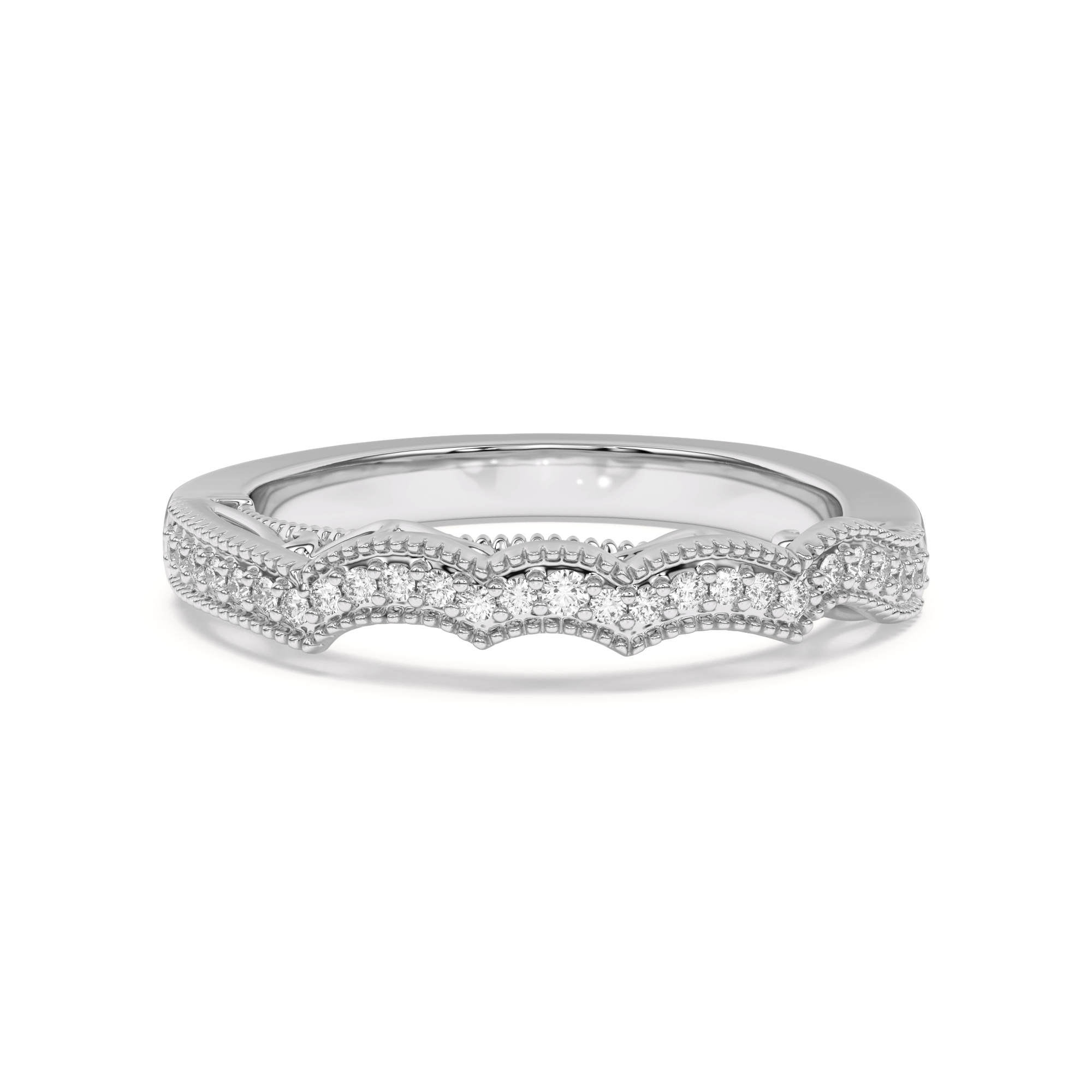 Oasis Filigree Pave Curved Band