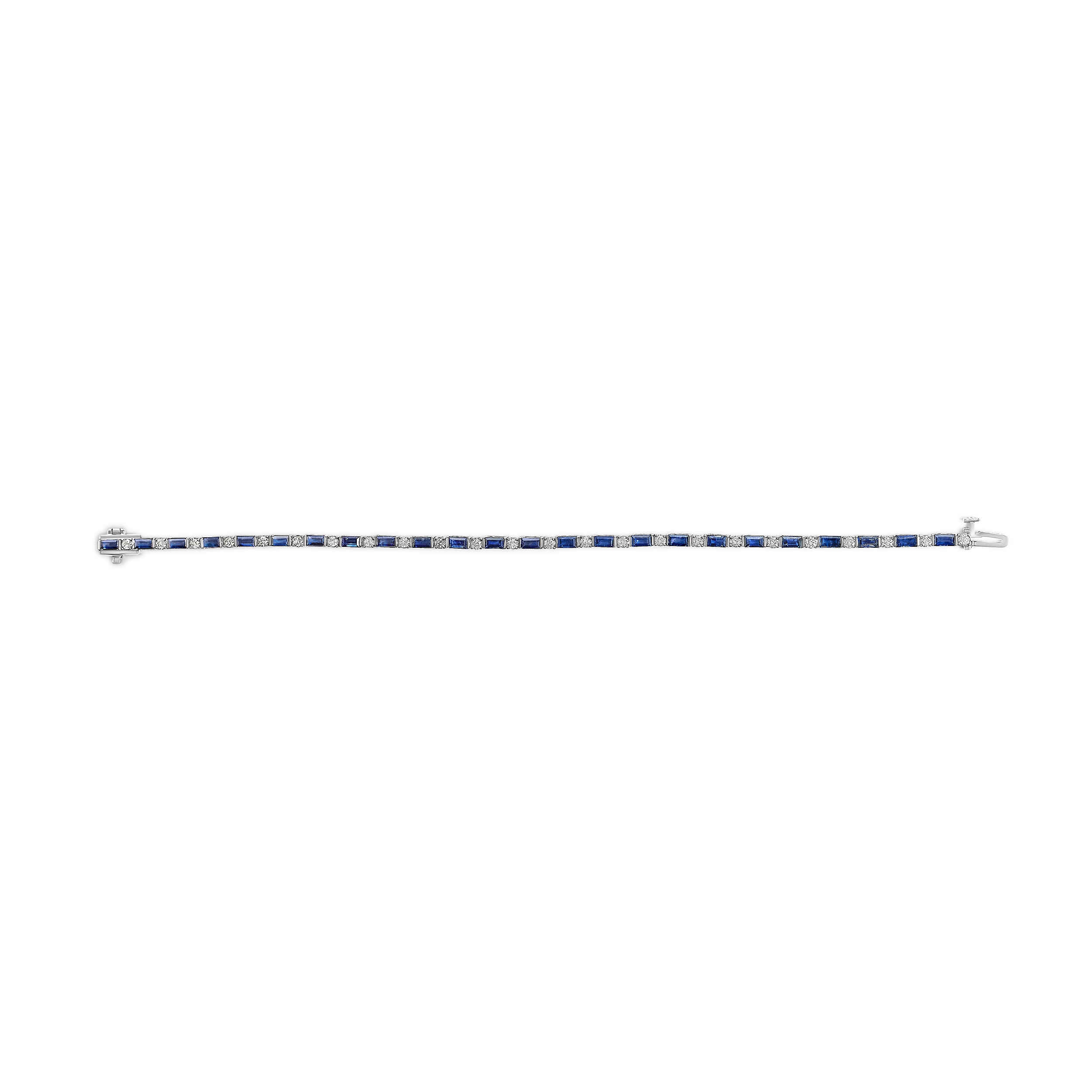 Blue Sapphire and Diamond Tennis Bracelet