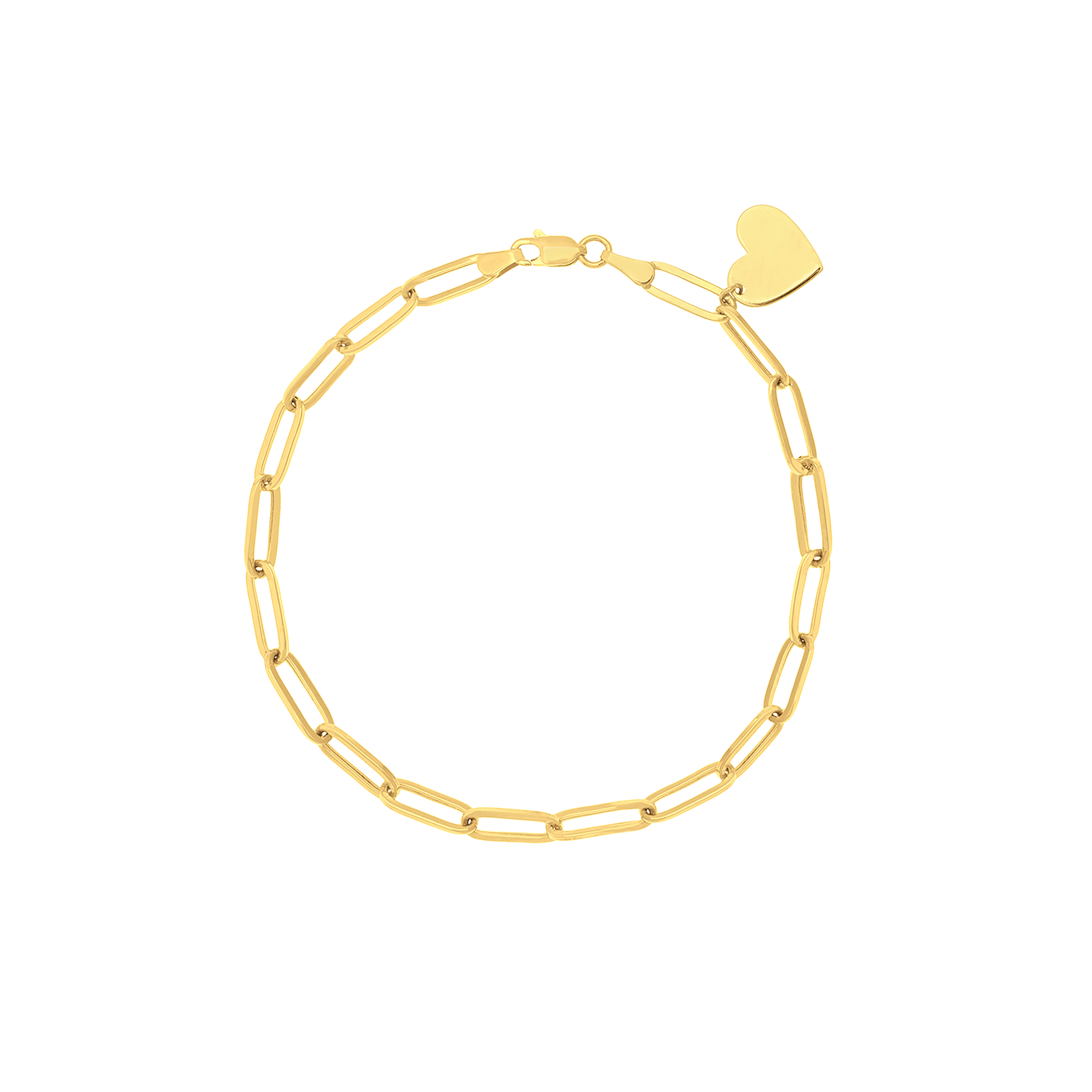 Heart Charm Paperclip Bracelet