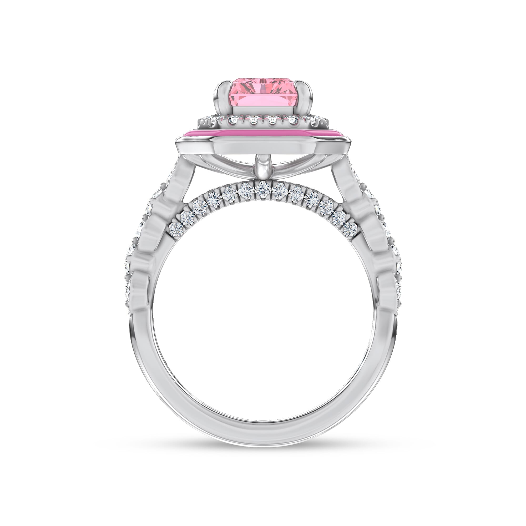 Rosave Pink Lab Diamond Icon Ring by Christian Siriano
