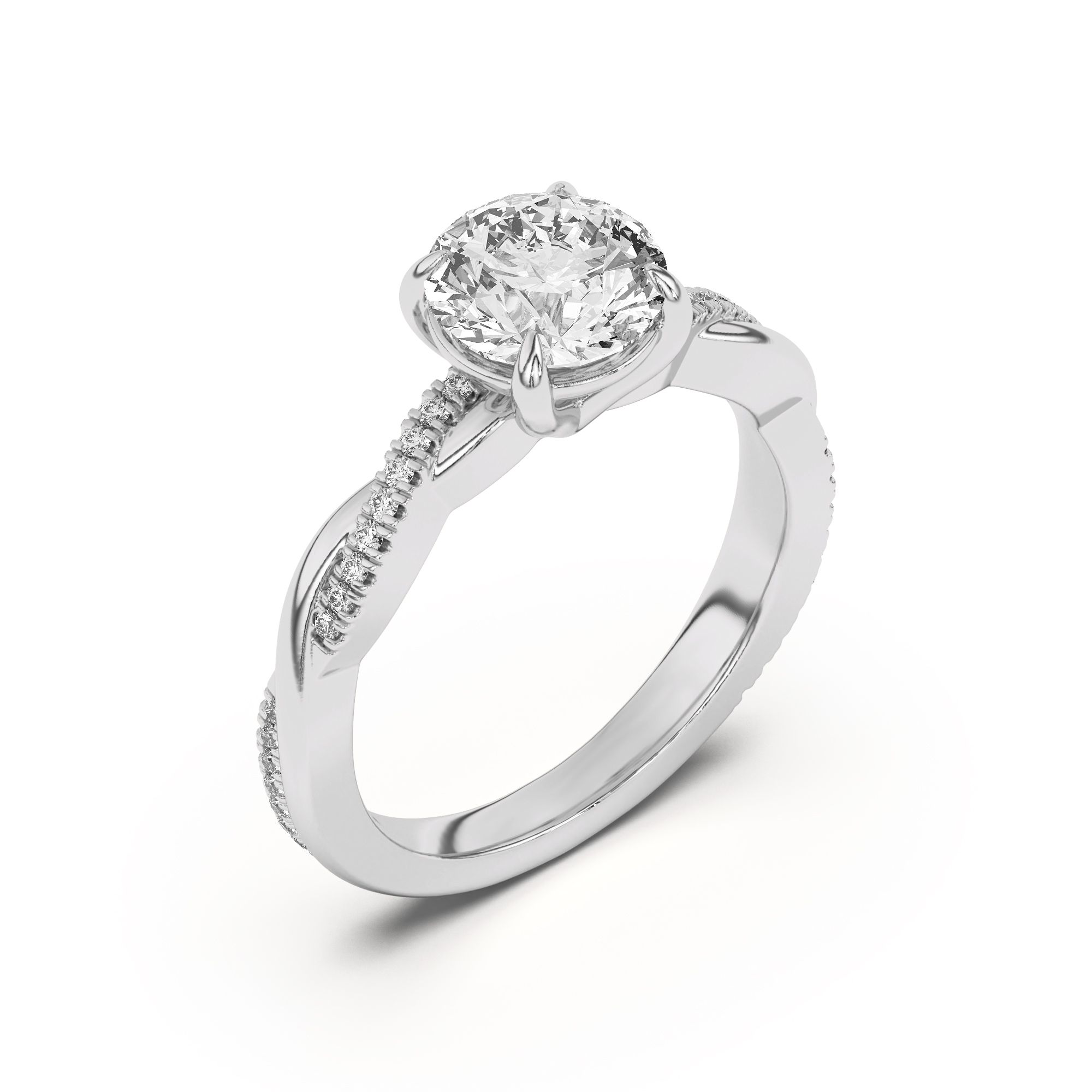 Debra Twisted Pave Engagement Ring