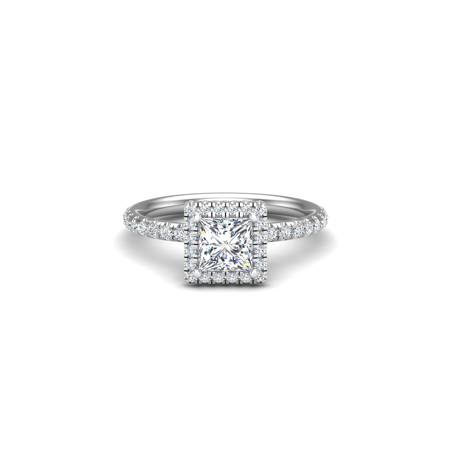Emberly Pave Halo Engagement Ring