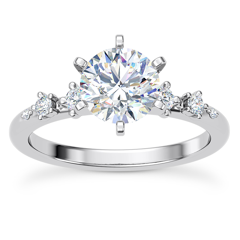 Katya Graduated Spaced Pave Engagement Ring