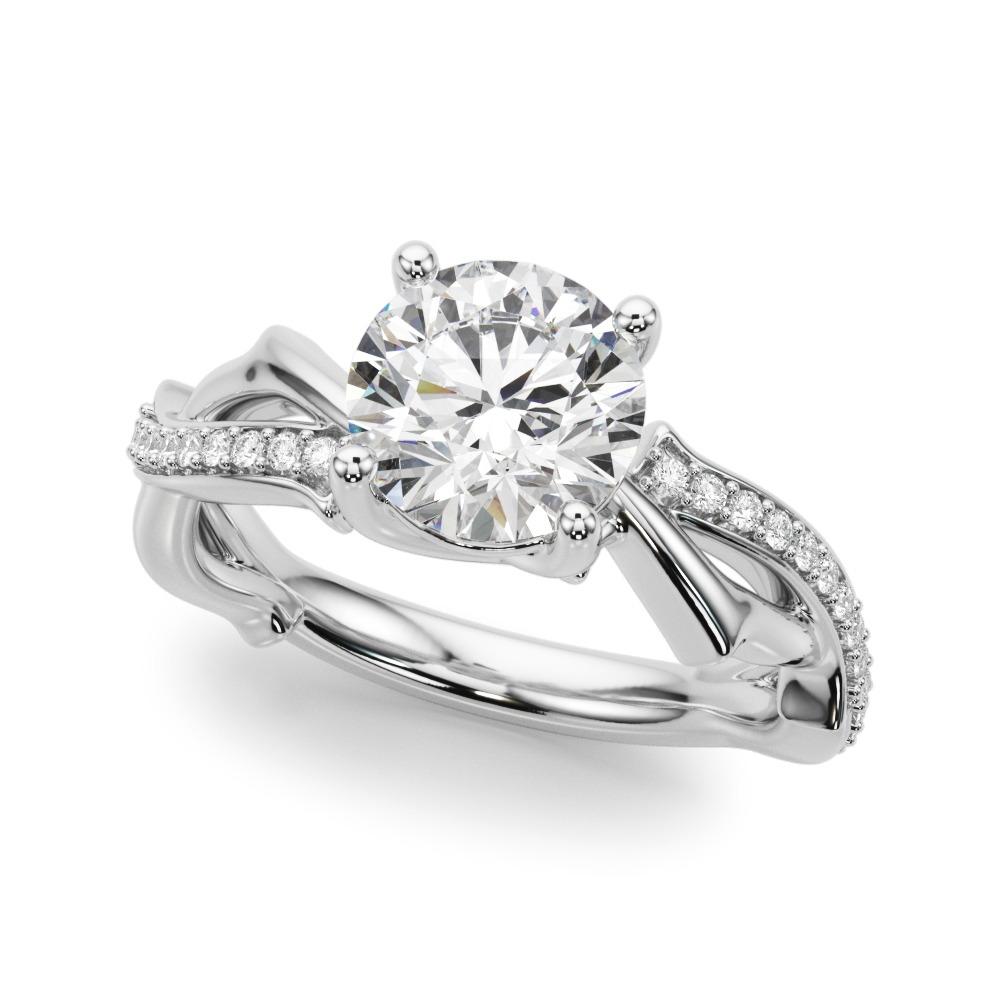Lucienne Twisted Vine Pave Engagement Ring