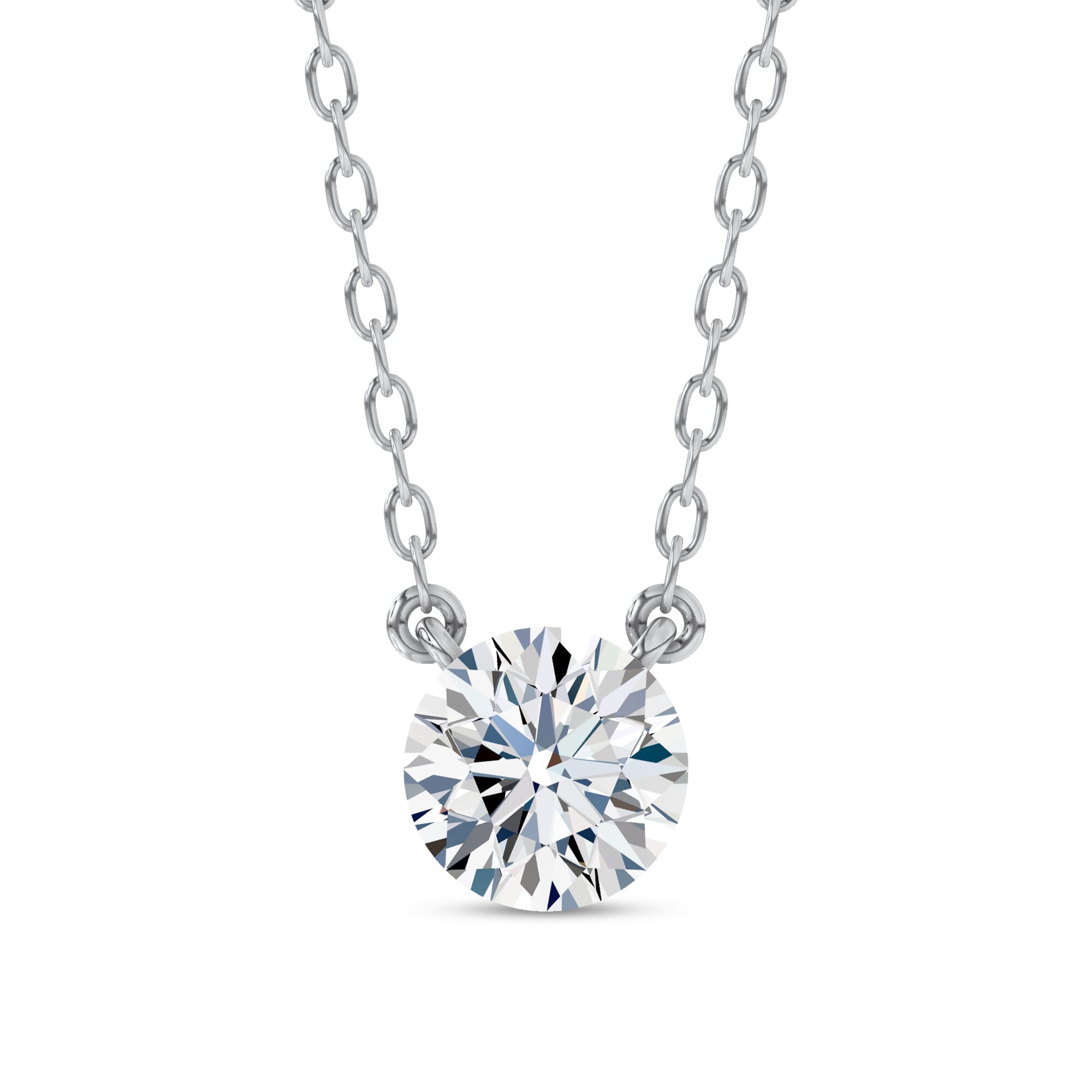 Invisible-Set Round Lab Diamond Necklace (.50 ct. tw.)