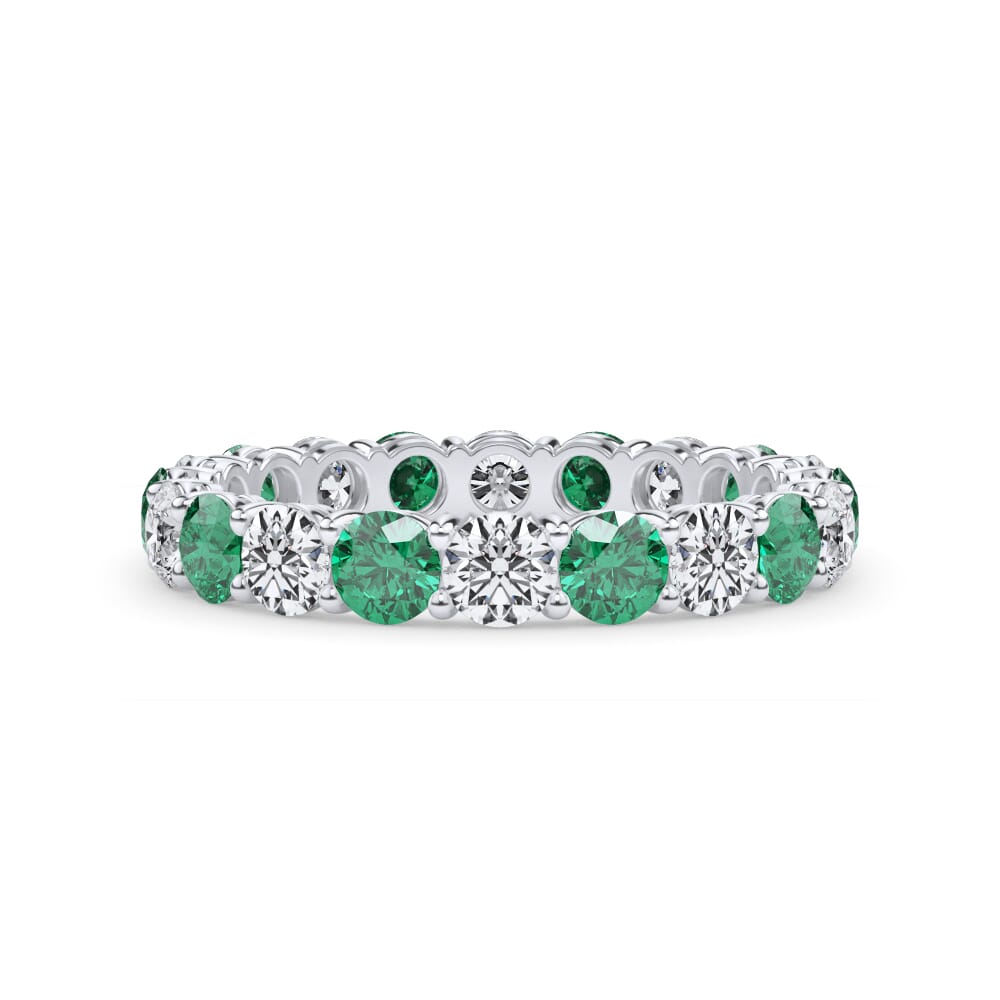 Classic EmeraId and Diamond Eternity Band