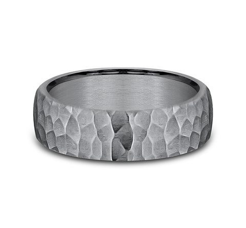 Slate Hammered Comfort-Fit Band (6.5mm)