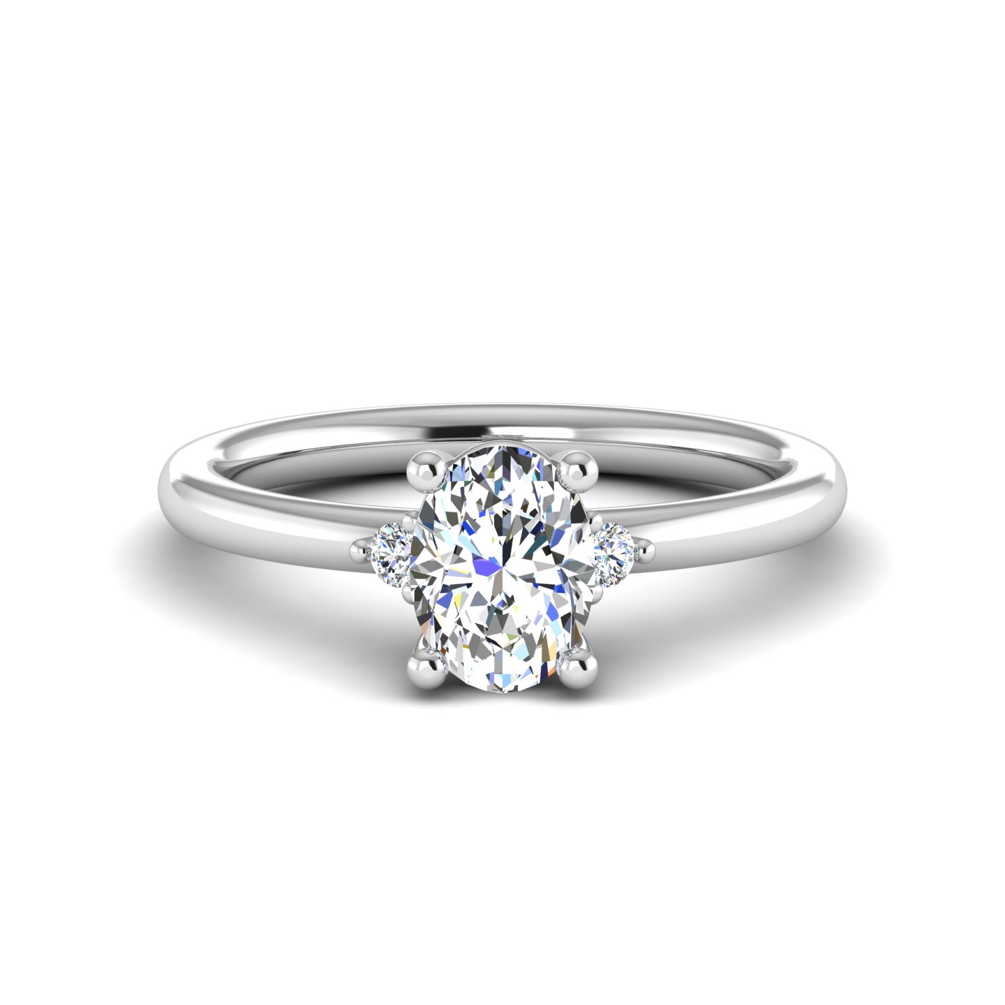 Cecilia Petite Three-Stone Engagement Ring