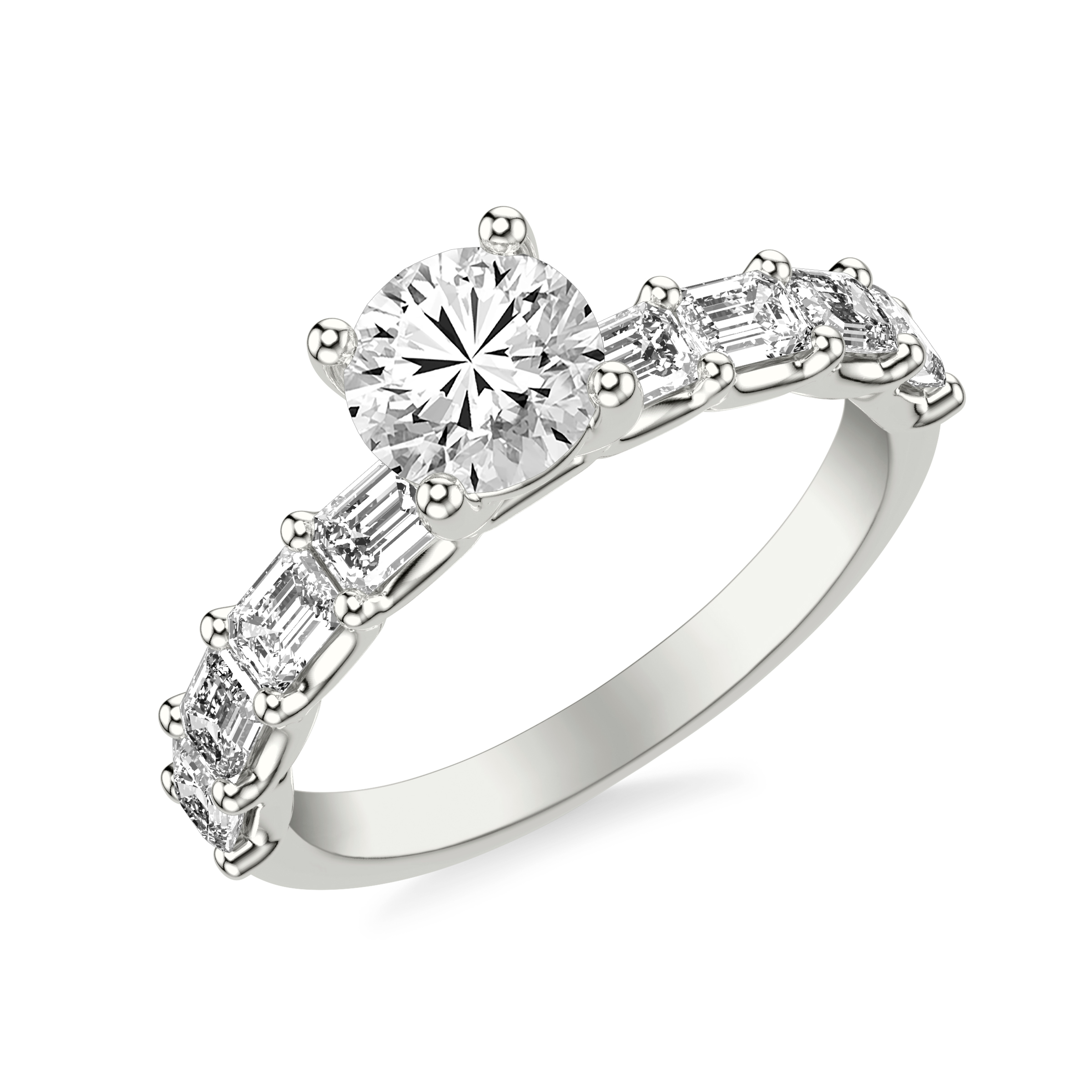 Morrisey East-West Emerald-Cut Lab Engagement Ring