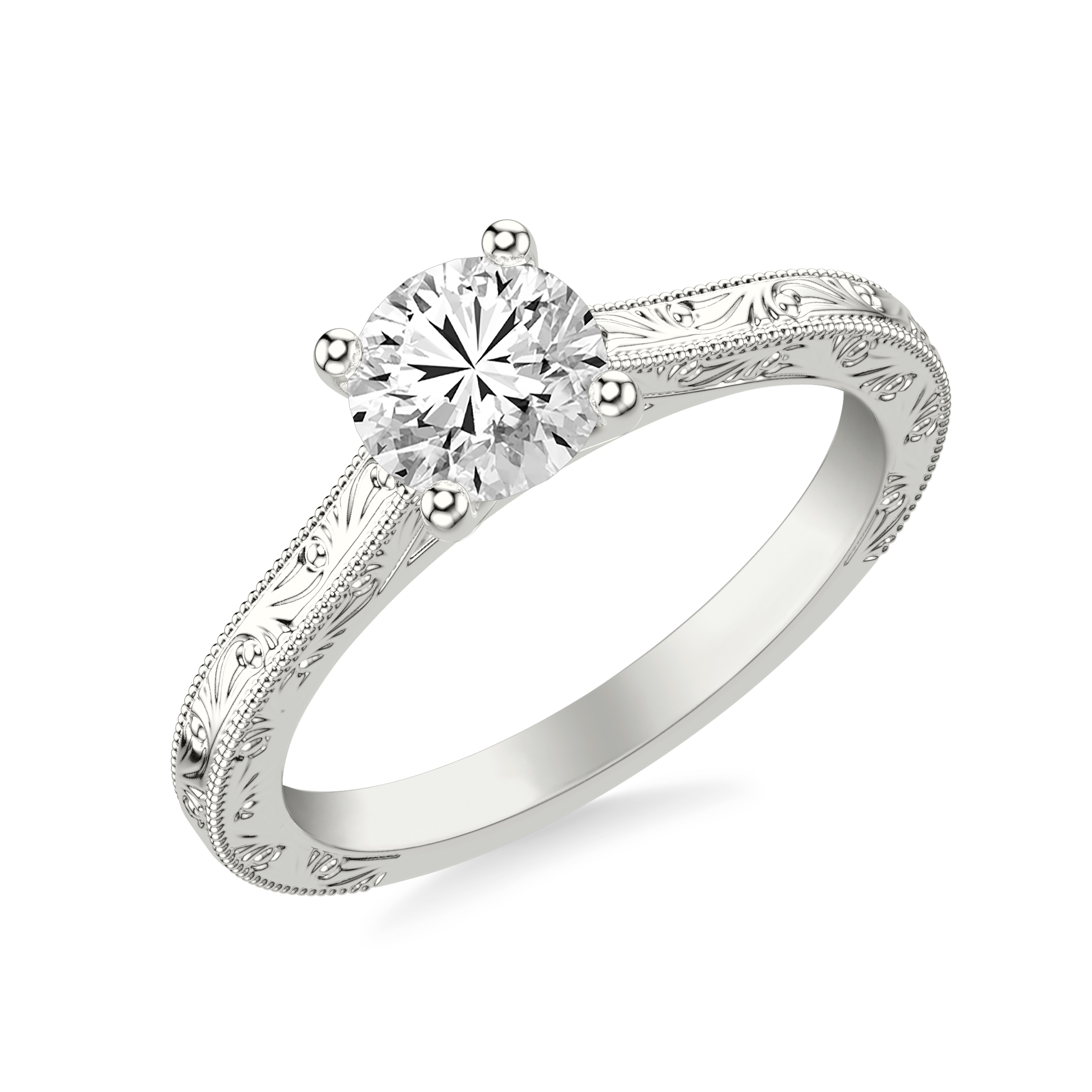 Islay Hand-Engraved Solitaire Engagement Ring