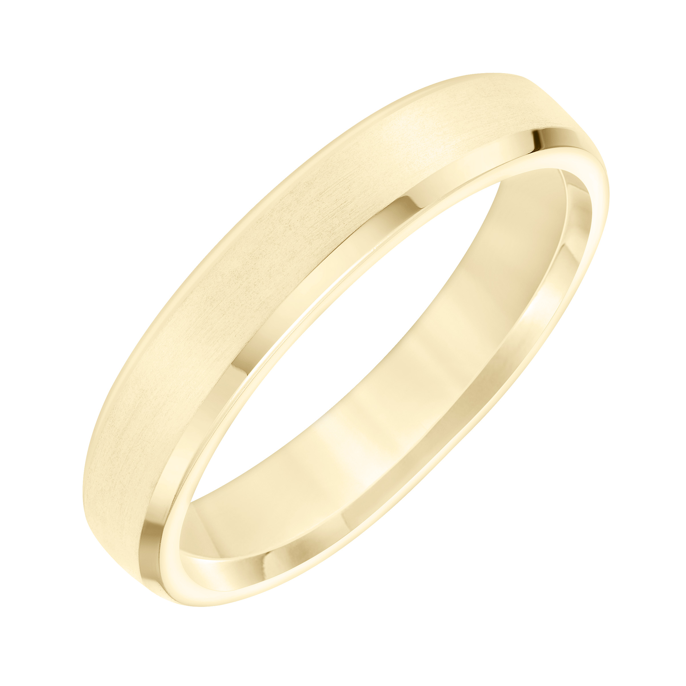 Brushed Finish Polished Beveled Edge Wedding Band (4.5mm)