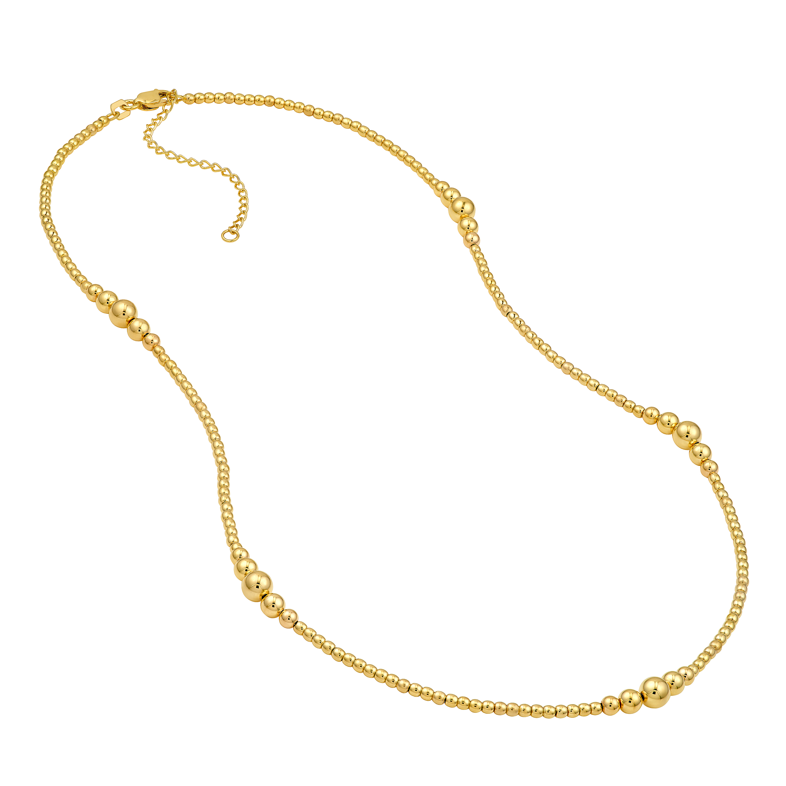 Graduated Bead Station Gold Necklace