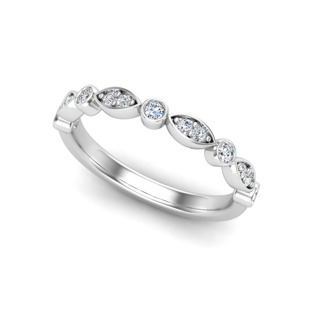 Avery Round And Marquise Diamond Band