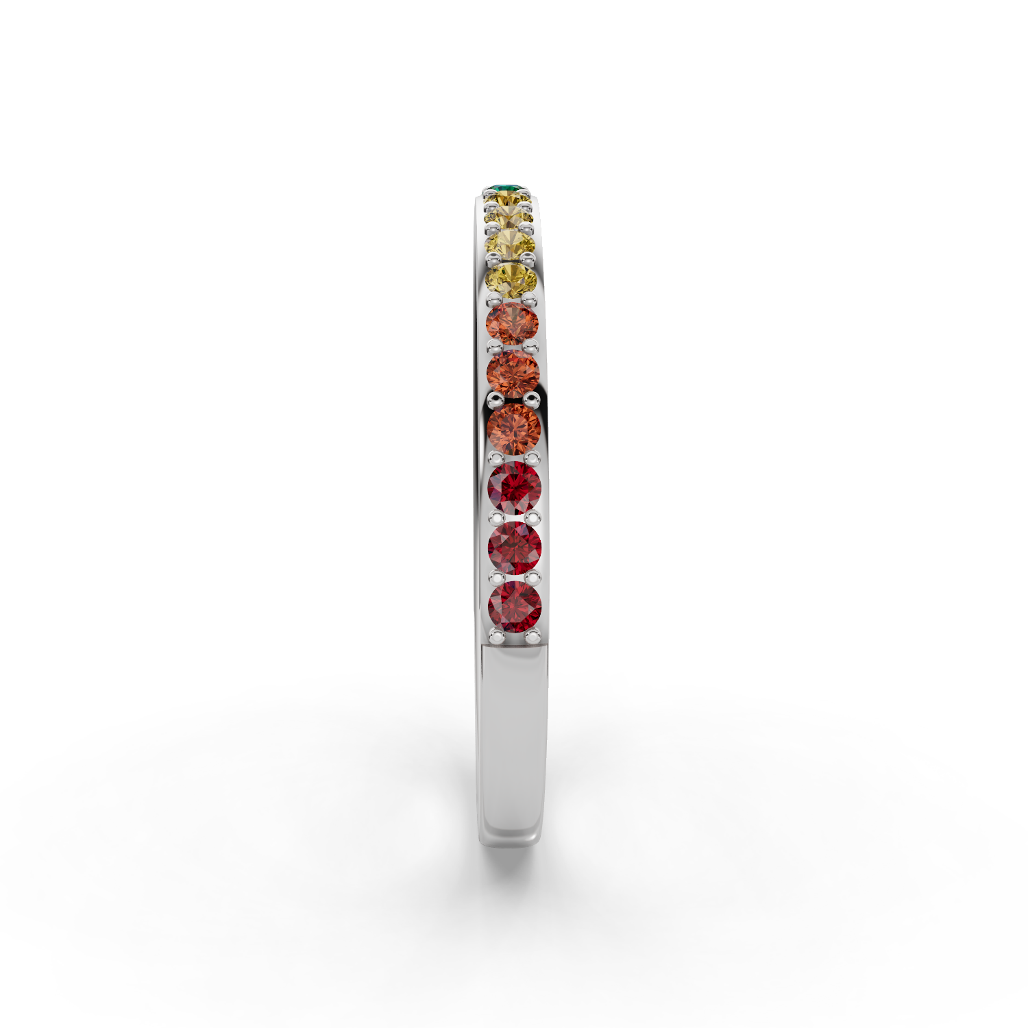 Rainbow Sapphire Half Eternity Band