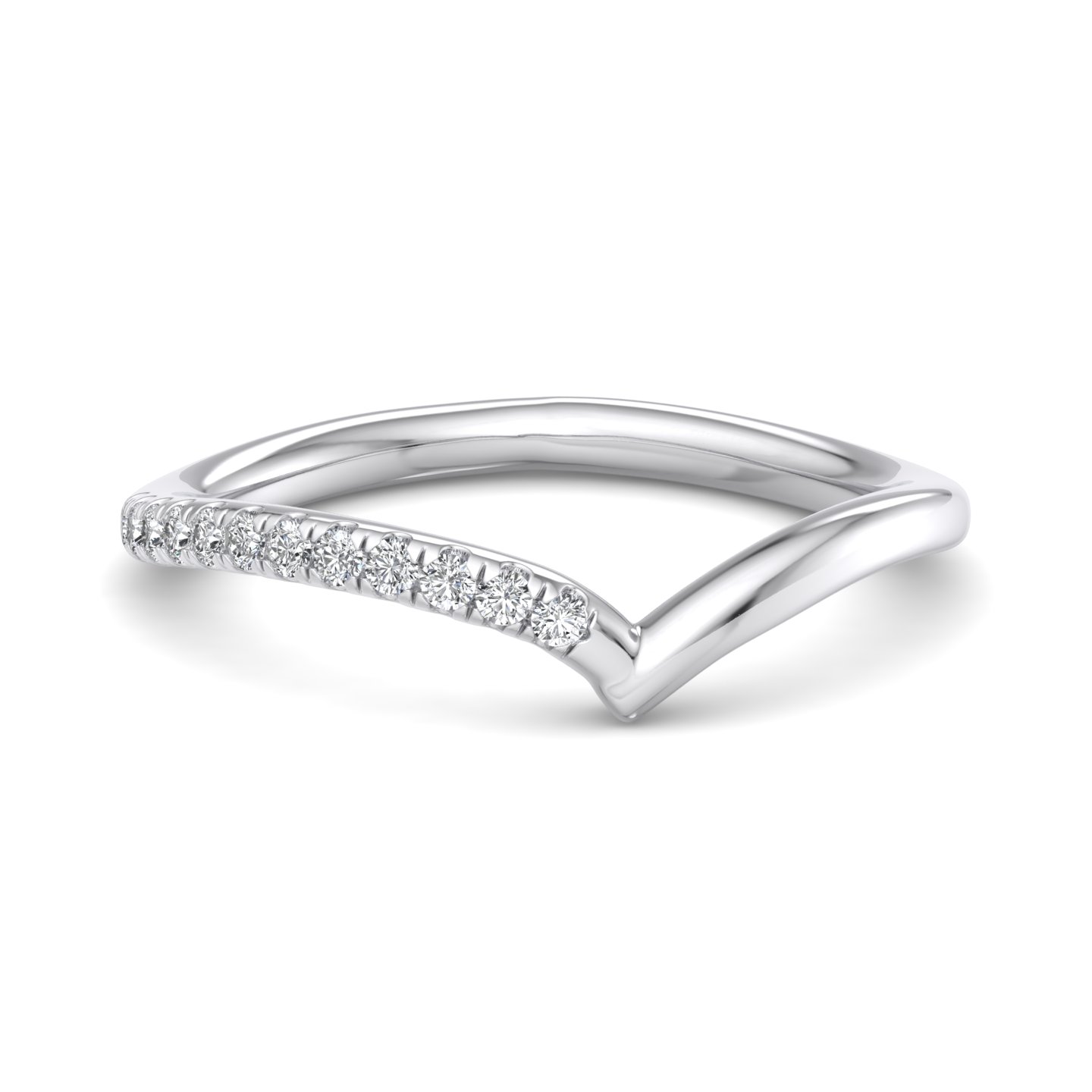 Davina Off-Centered Chevron Pave Band