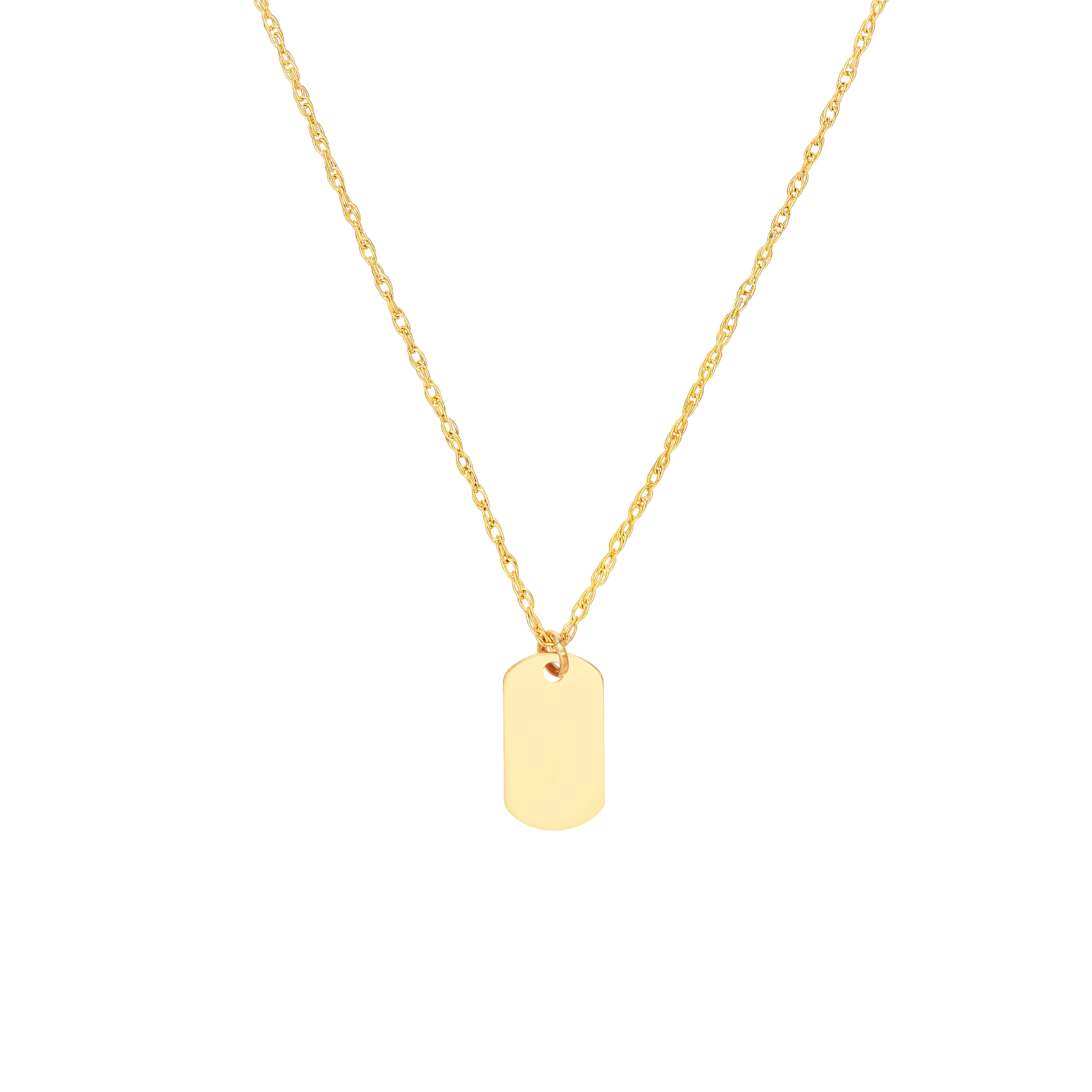 Mini Dog Tag Gold Necklace