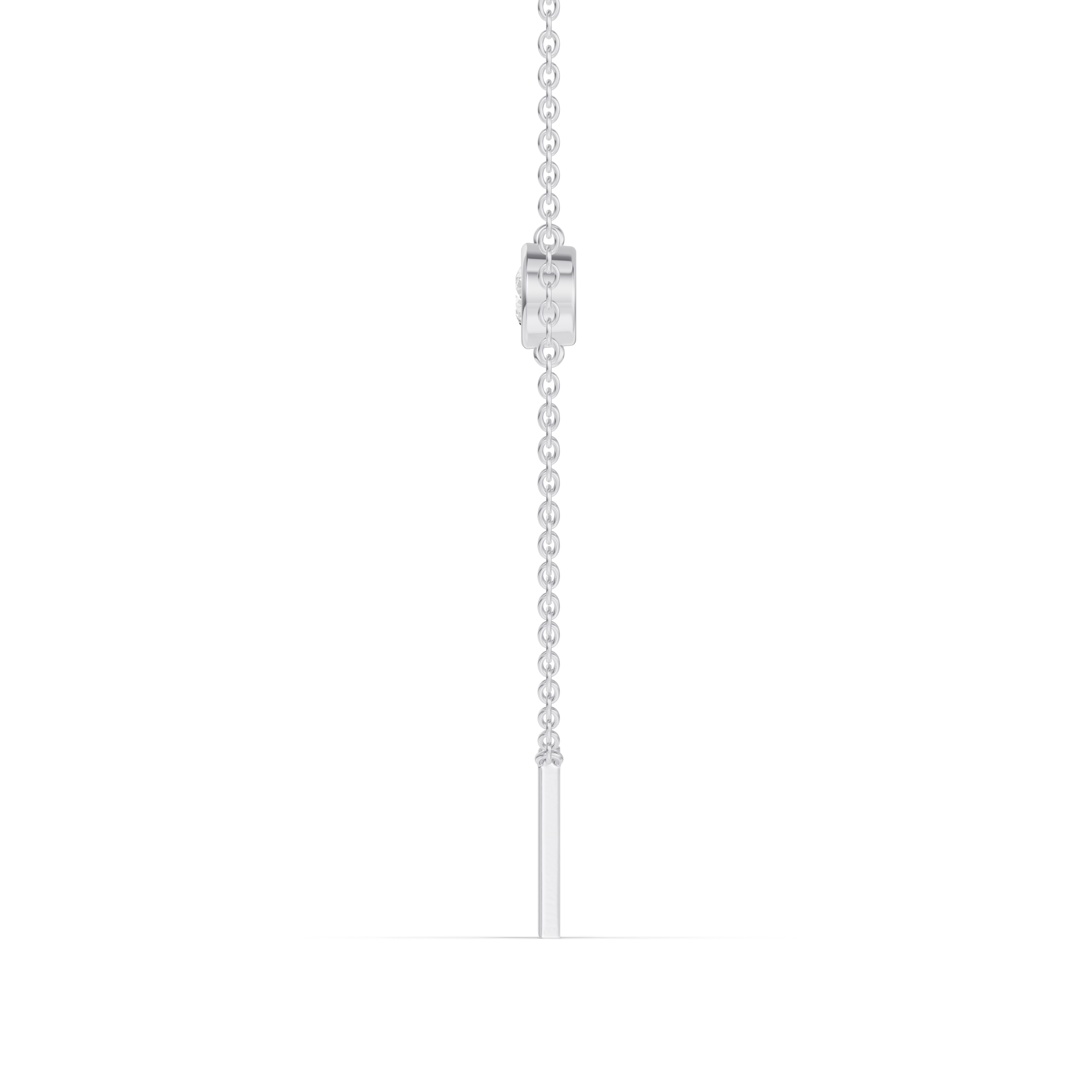 Bezel Diamond Gold Initial Necklace - A