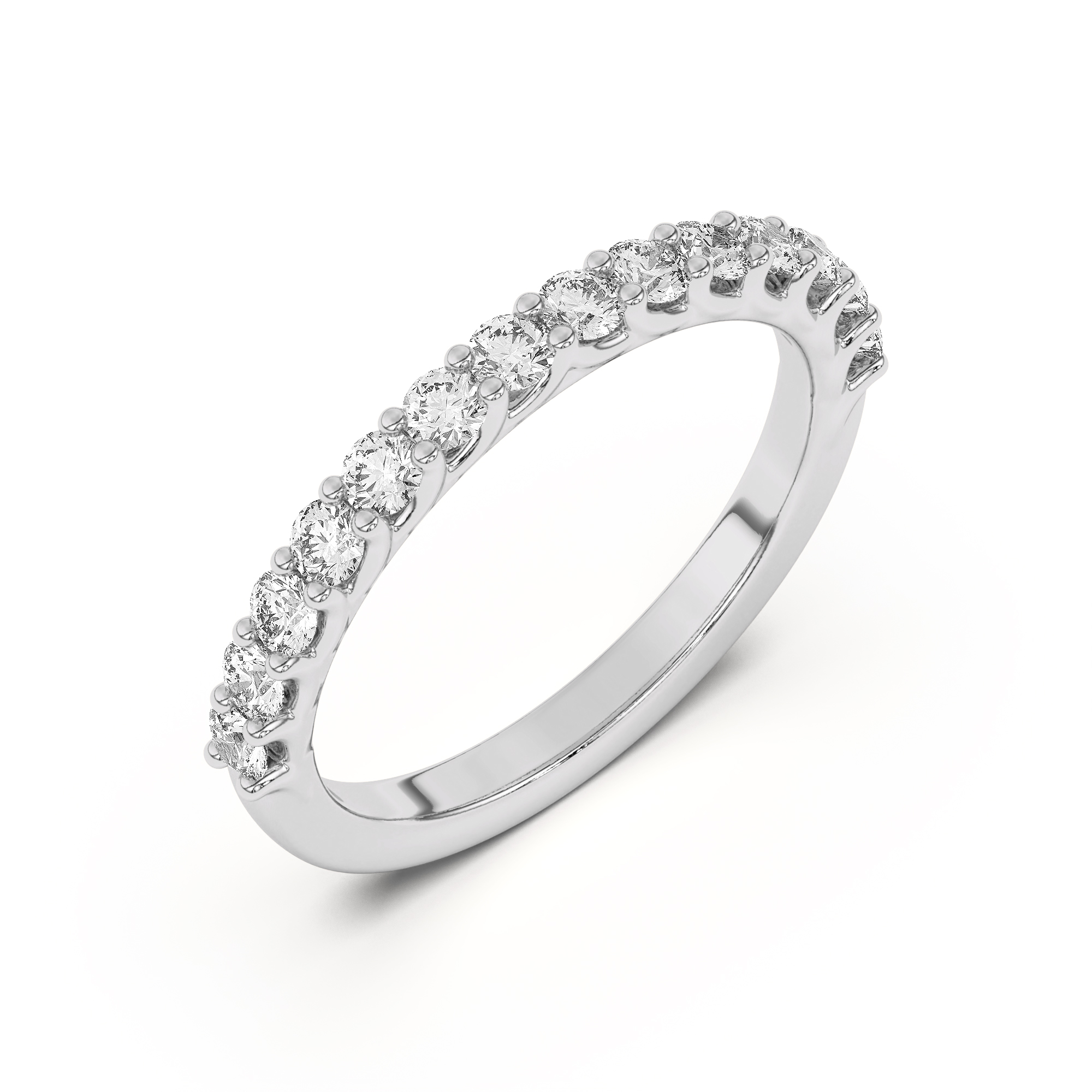 Wave Prong Pave Band