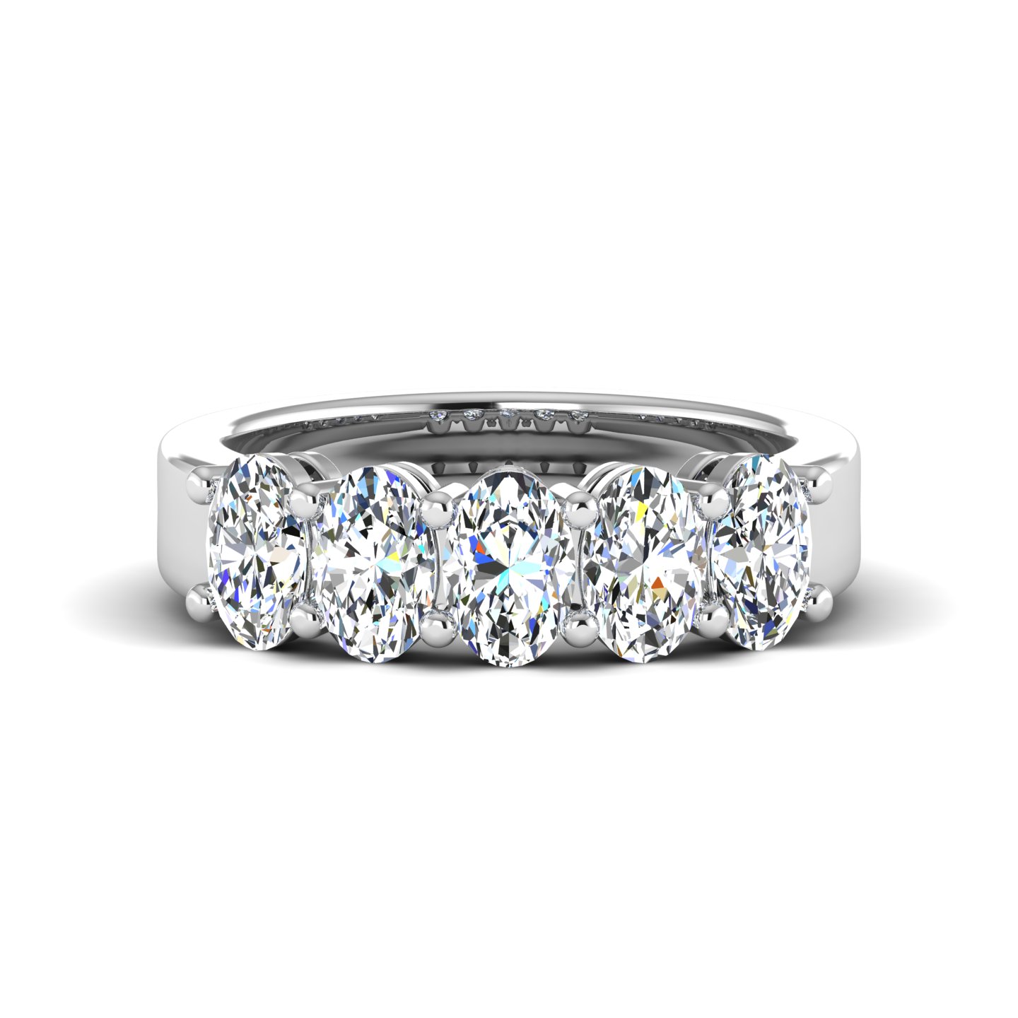 Aviana 5 Stone Shared Prong Anniversary Band