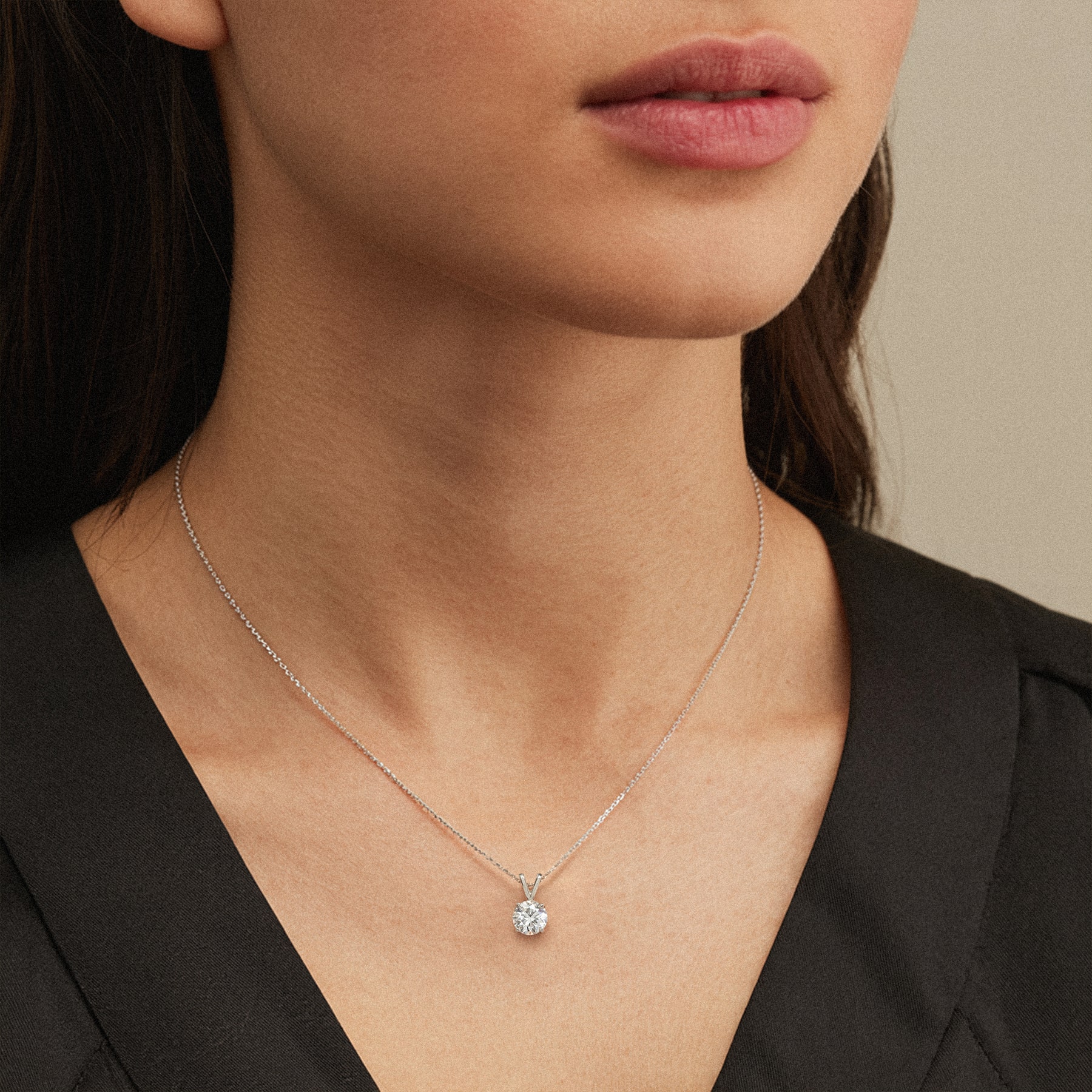 Split Bail Diamond Solitaire Necklace