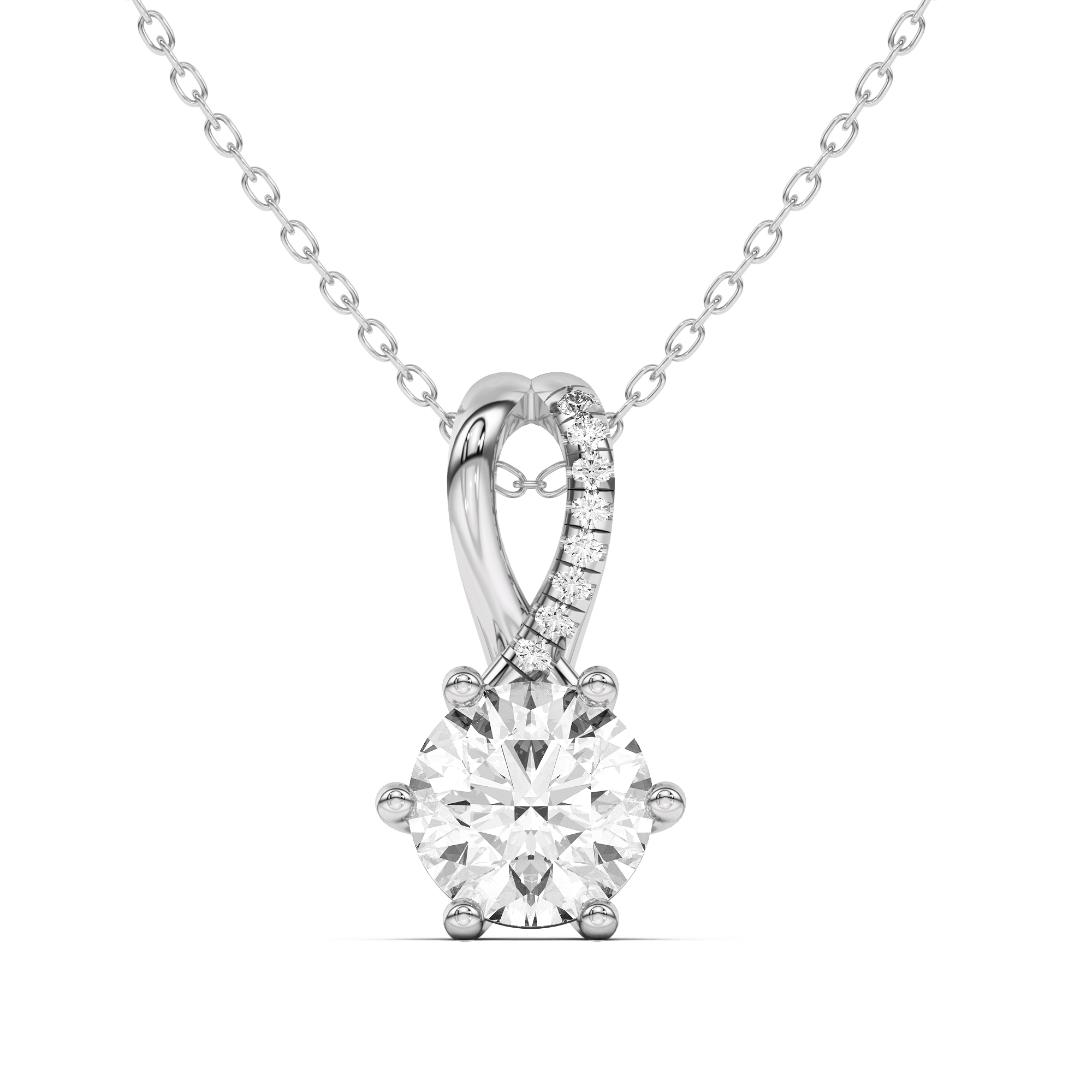 Amadea Split Bale Pavé Lab Diamond Necklace