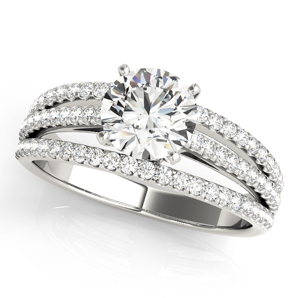 Salma 3 Row Pave Diamond Engagement Ring