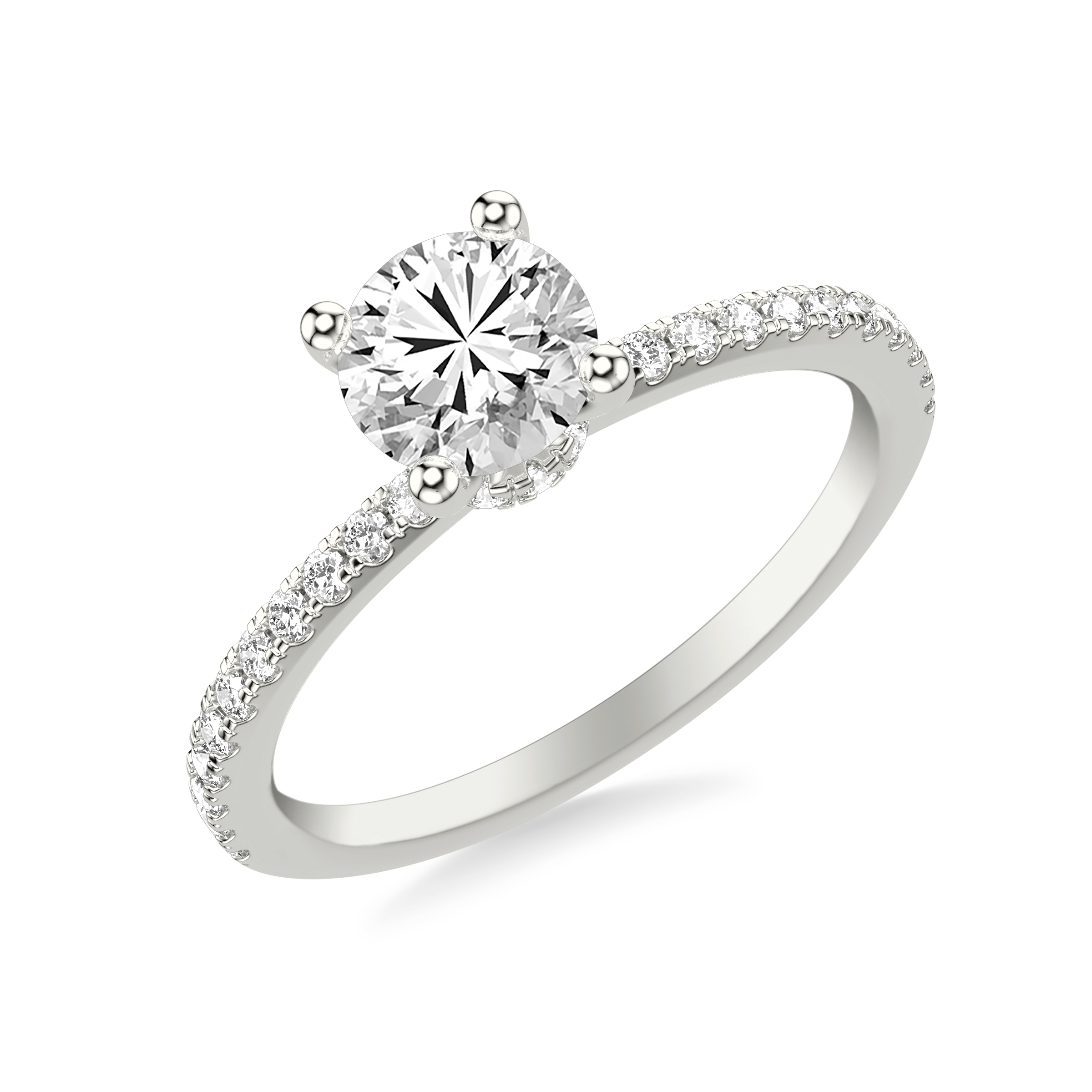 Alba Diamond Collar Pave Engagement Ring