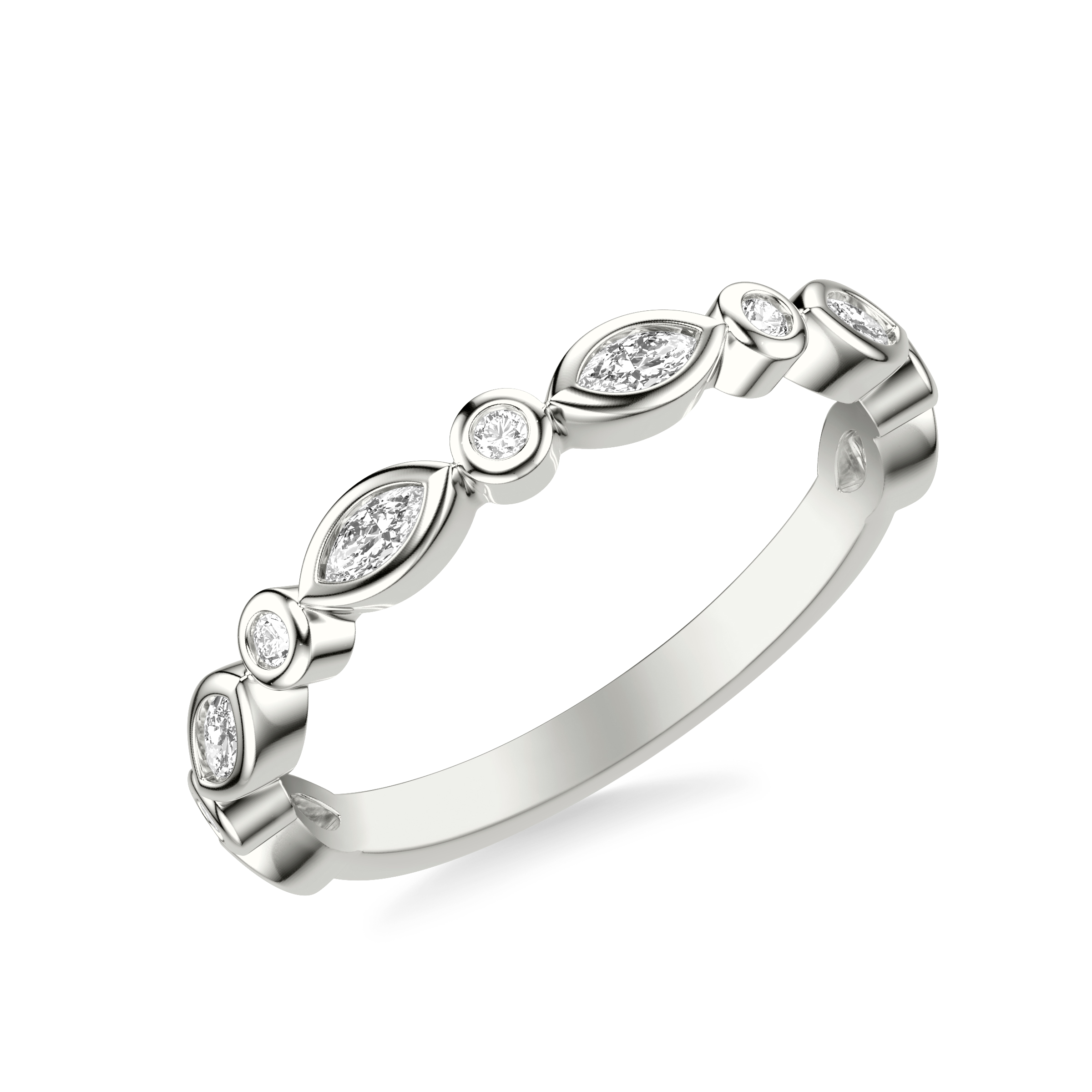 Jamie Marquise And Round Bezel Band