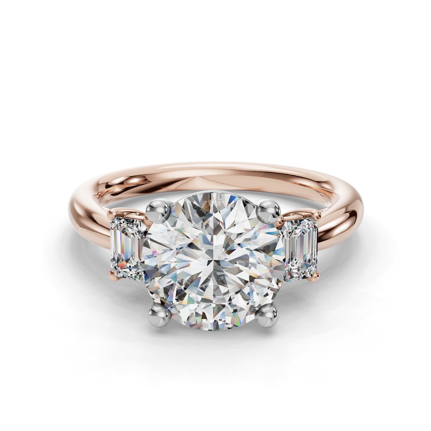 Valette Emerald Three-Stone Engagement Ring