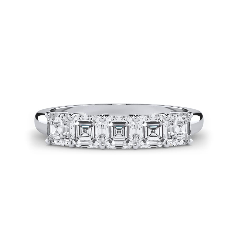 Asscher Cut Diamond 5 Stone Ring