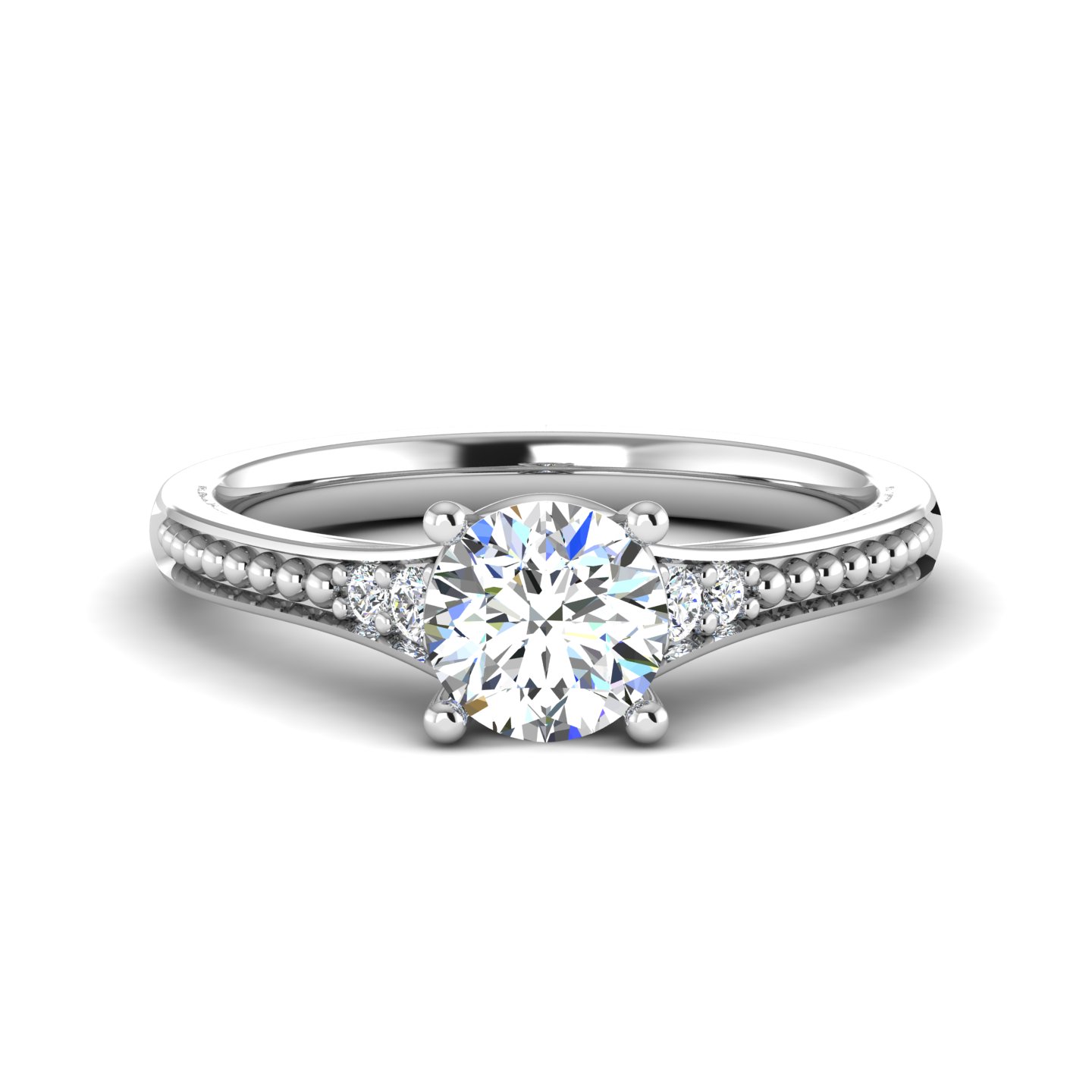 Meredith Beaded Engagement Ring