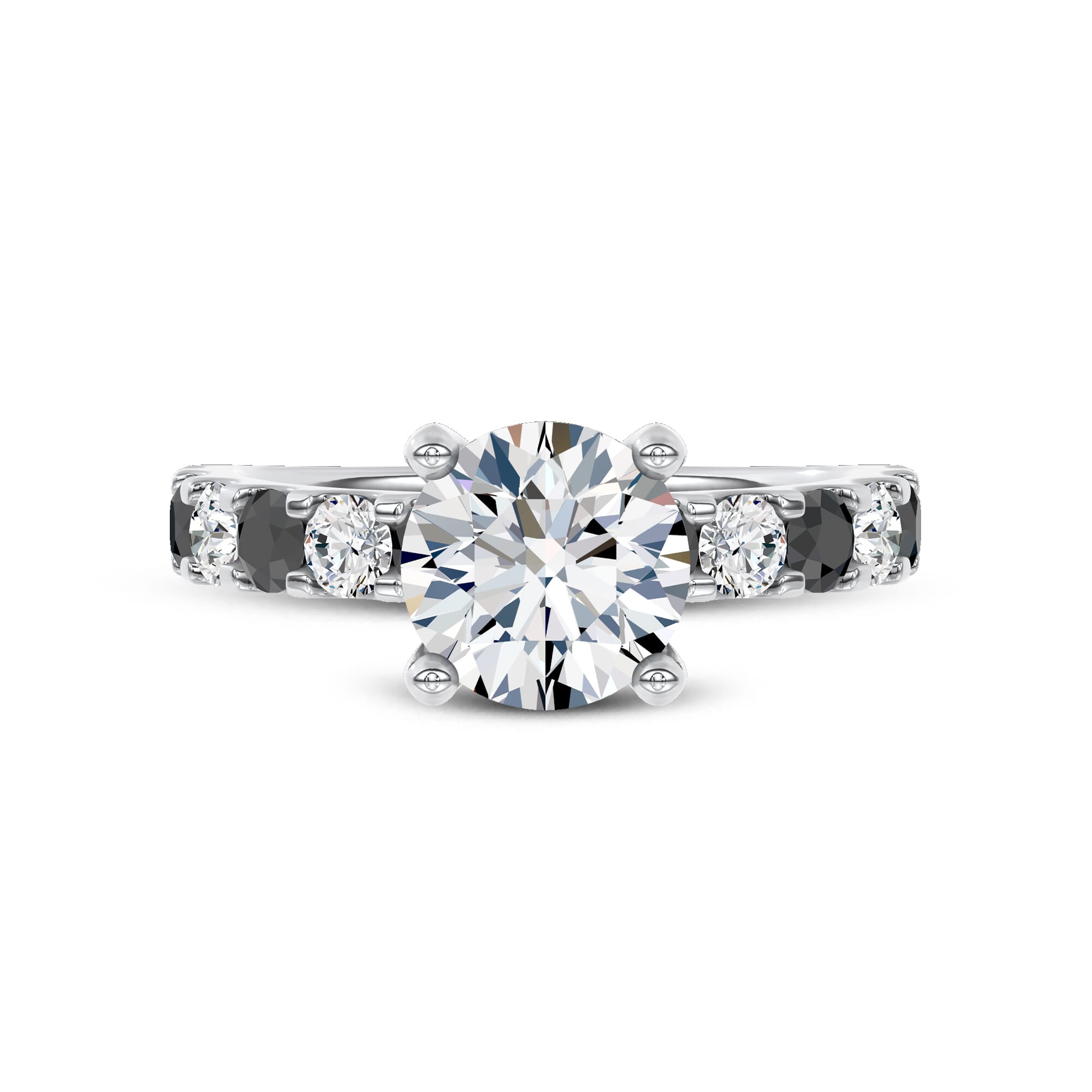Jules Black and White Engagement Ring