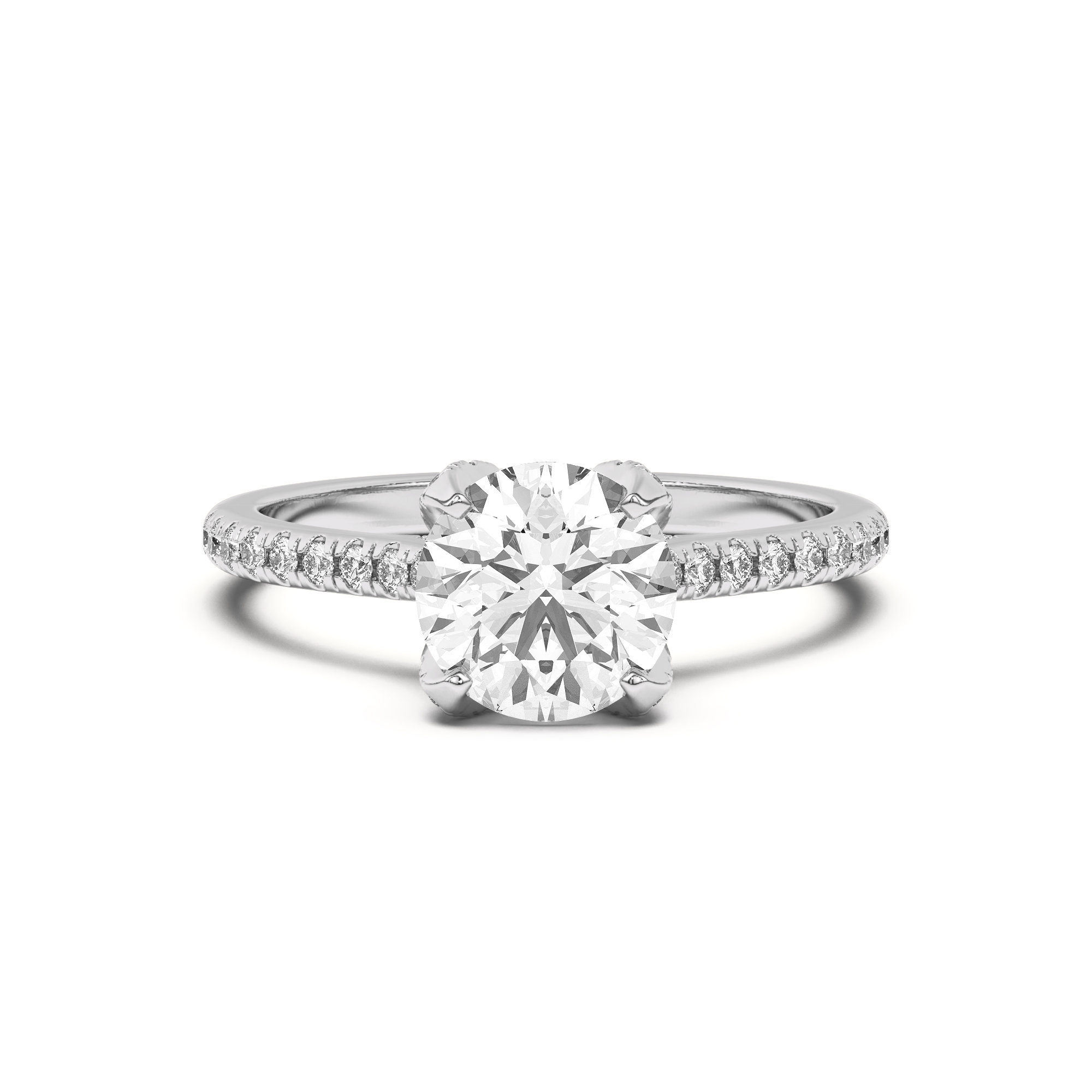 Marian Diamond-Encrusted Tulip Prong Pave Engagement Ring