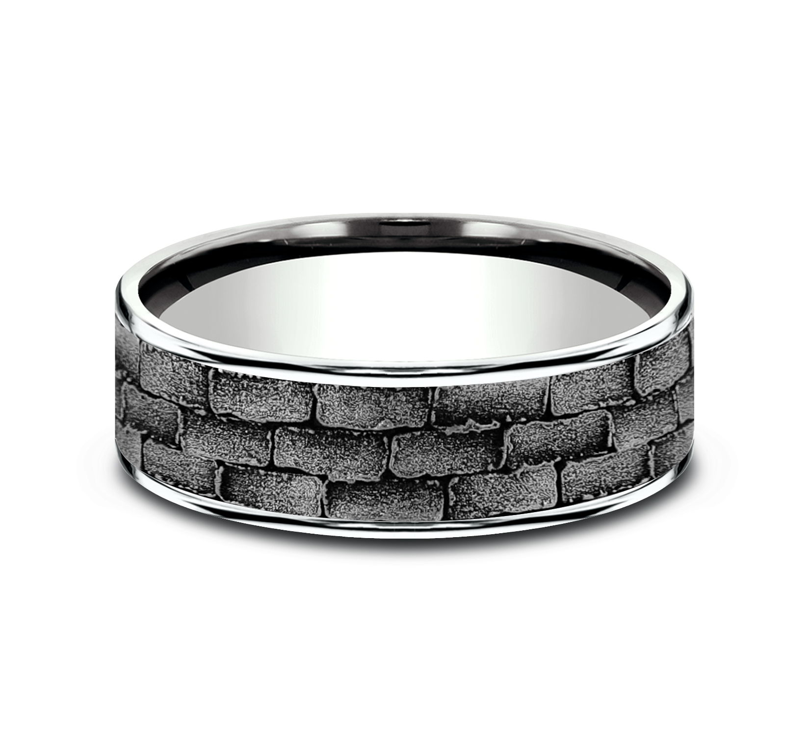 Masonry Tantalum and Gold Comfort-Fit Band (7.5mm)
