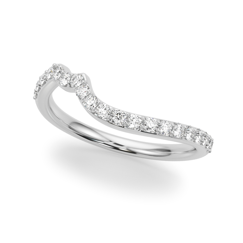 Ametrine Curved Pave Diamond Wedding Band