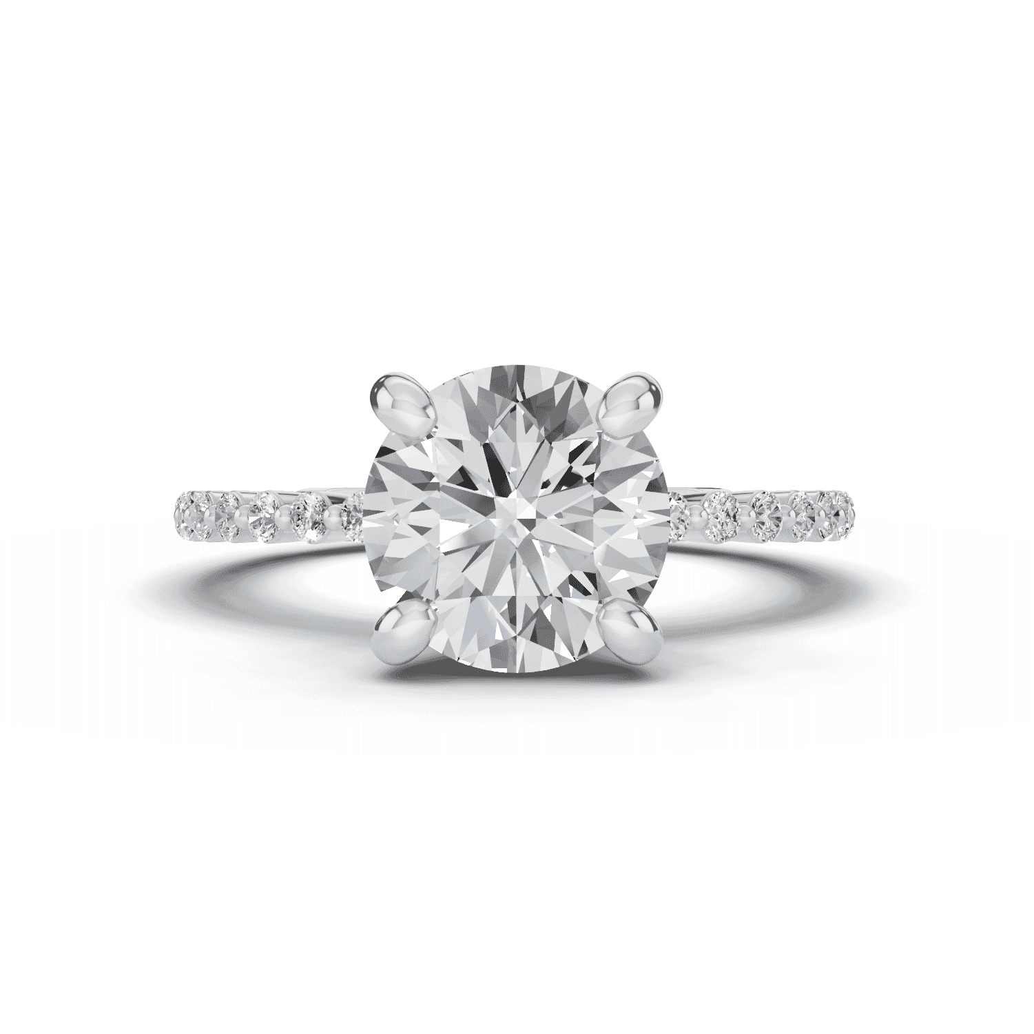 Tradition Pave Shared Prong Hidden Halo Engagement Ring (.30ct. tw.)