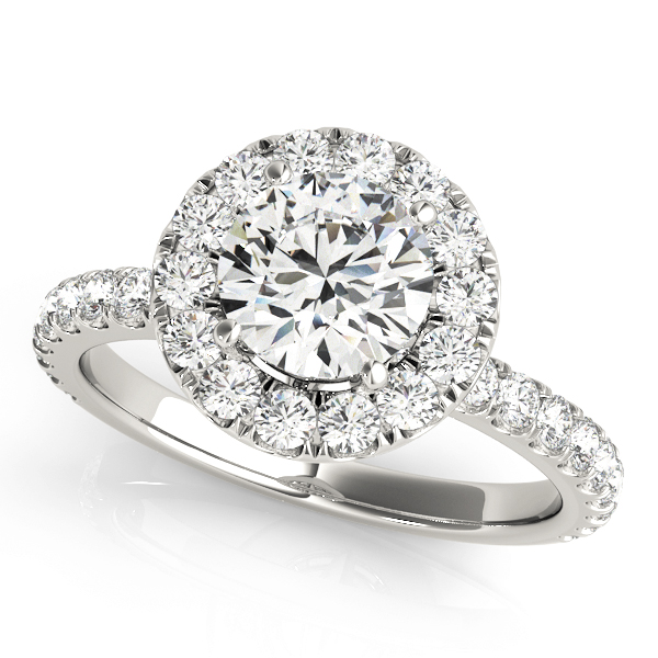 Sage Halo Engagement Ring