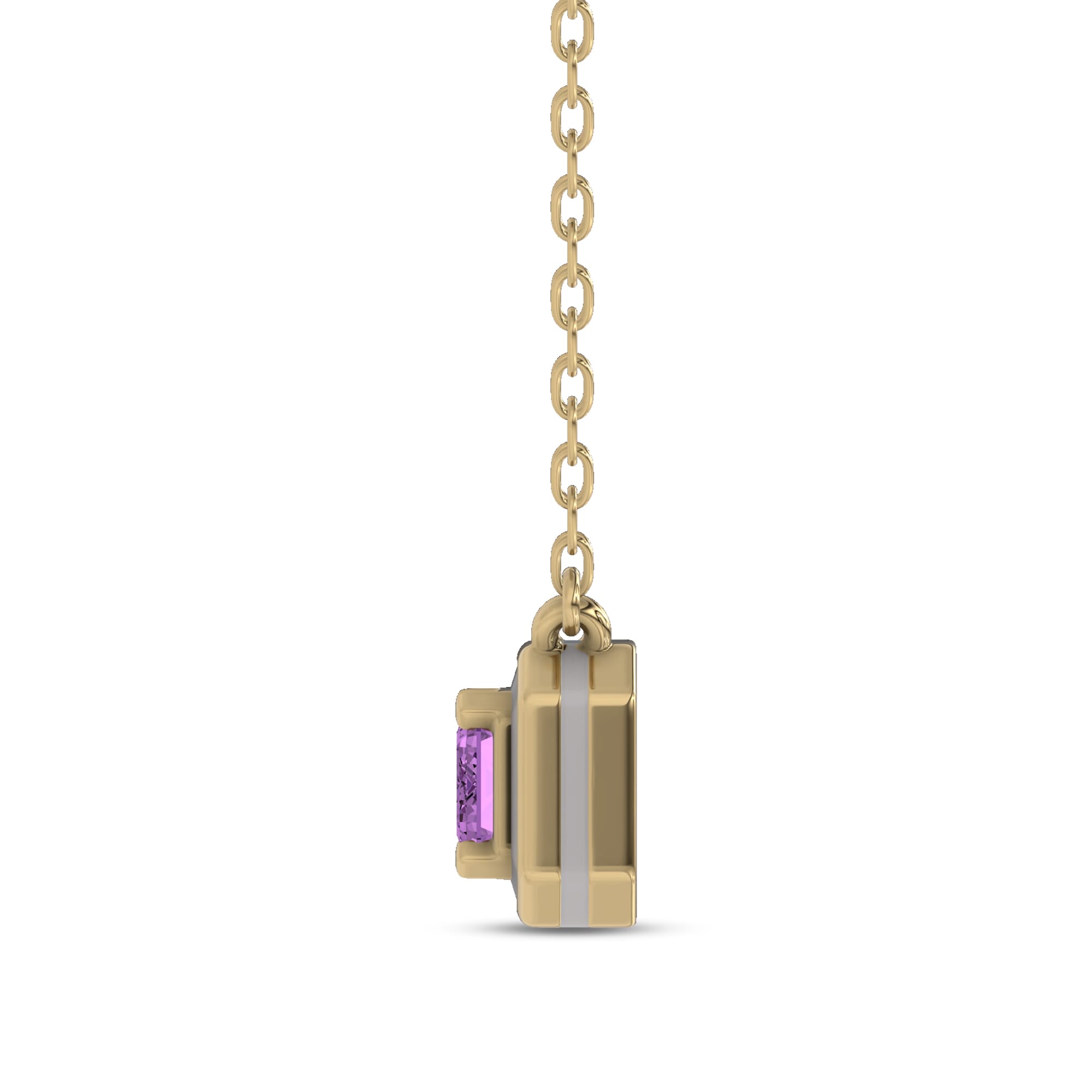 Amethyst Ceramic Emerald-Cut Necklace By Christian Siriano