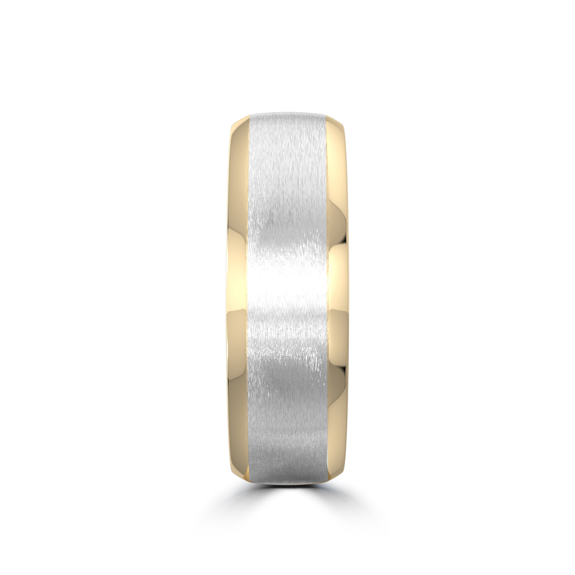 Two-Tone Satin Center Beveled Edge Comfort Fit Band (6mm)