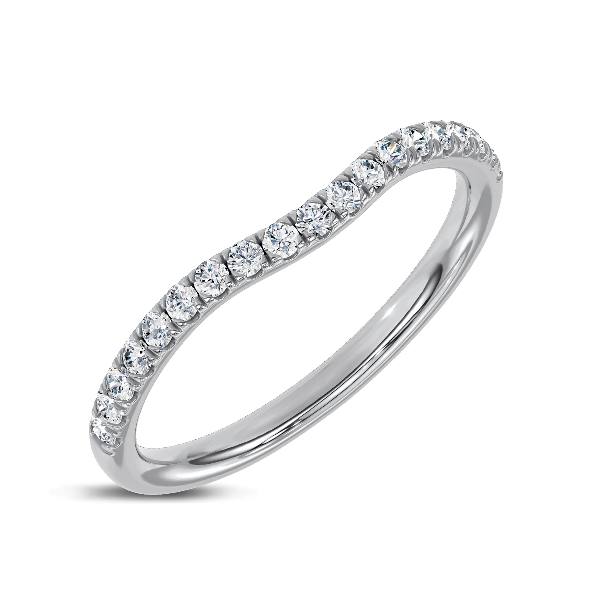 Marcelle Contoured Pave Diamond Band