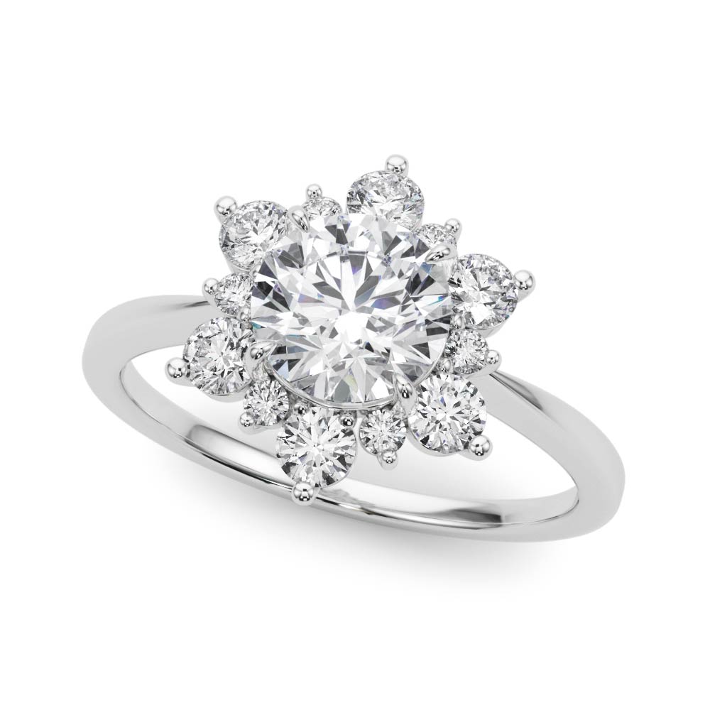 Jade Halo Engagement Ring