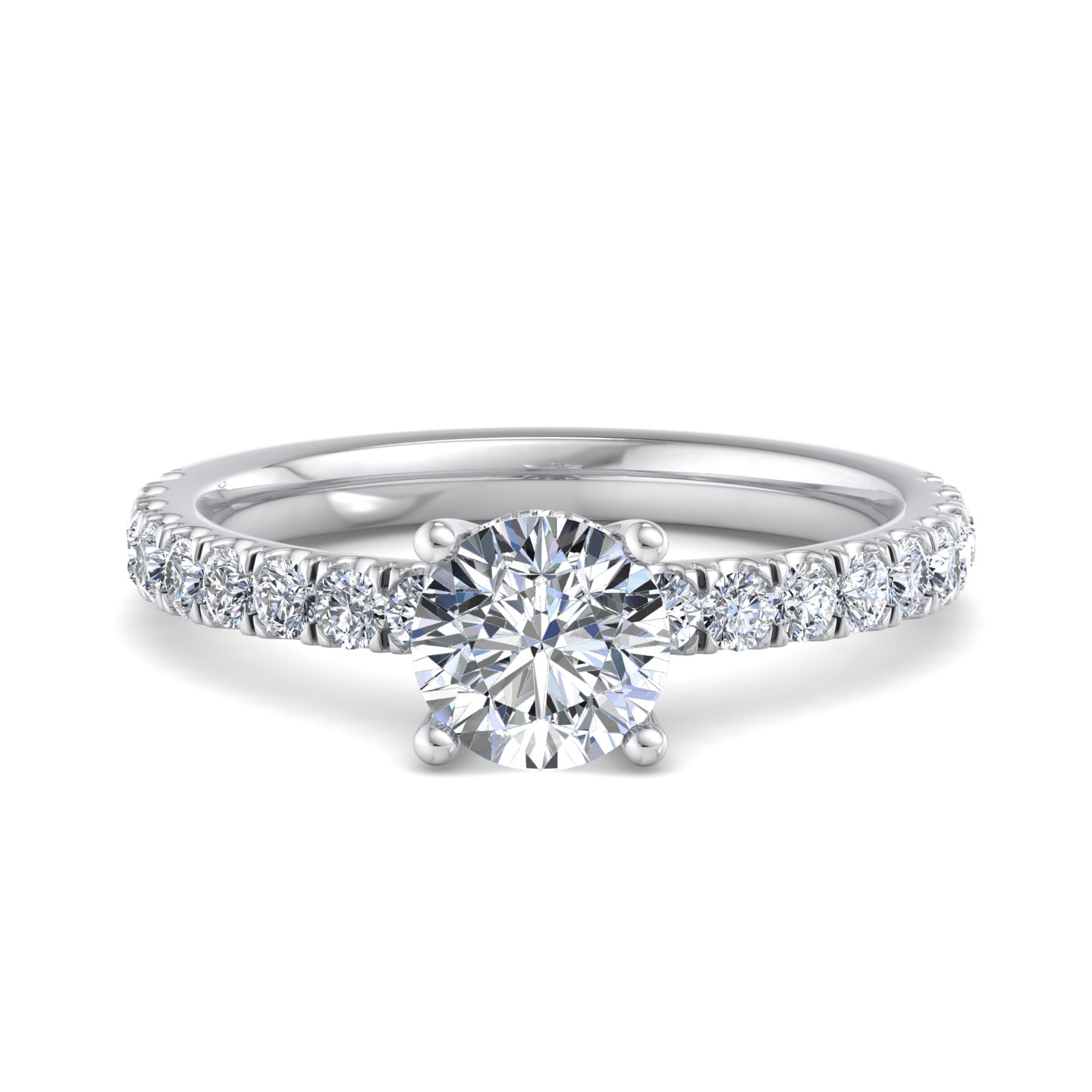 Opal Hidden Halo Engagement Ring