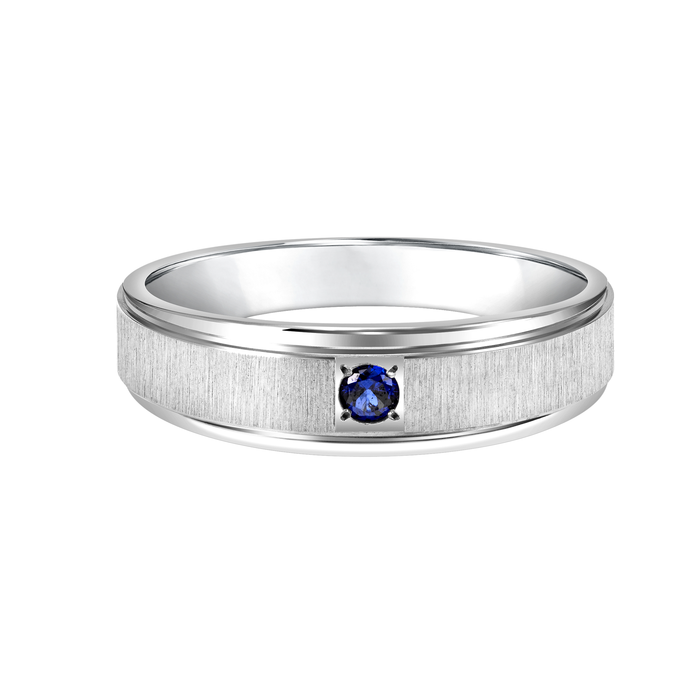 Blue Sapphire Comfort-Fit Brushed Band (6mm)